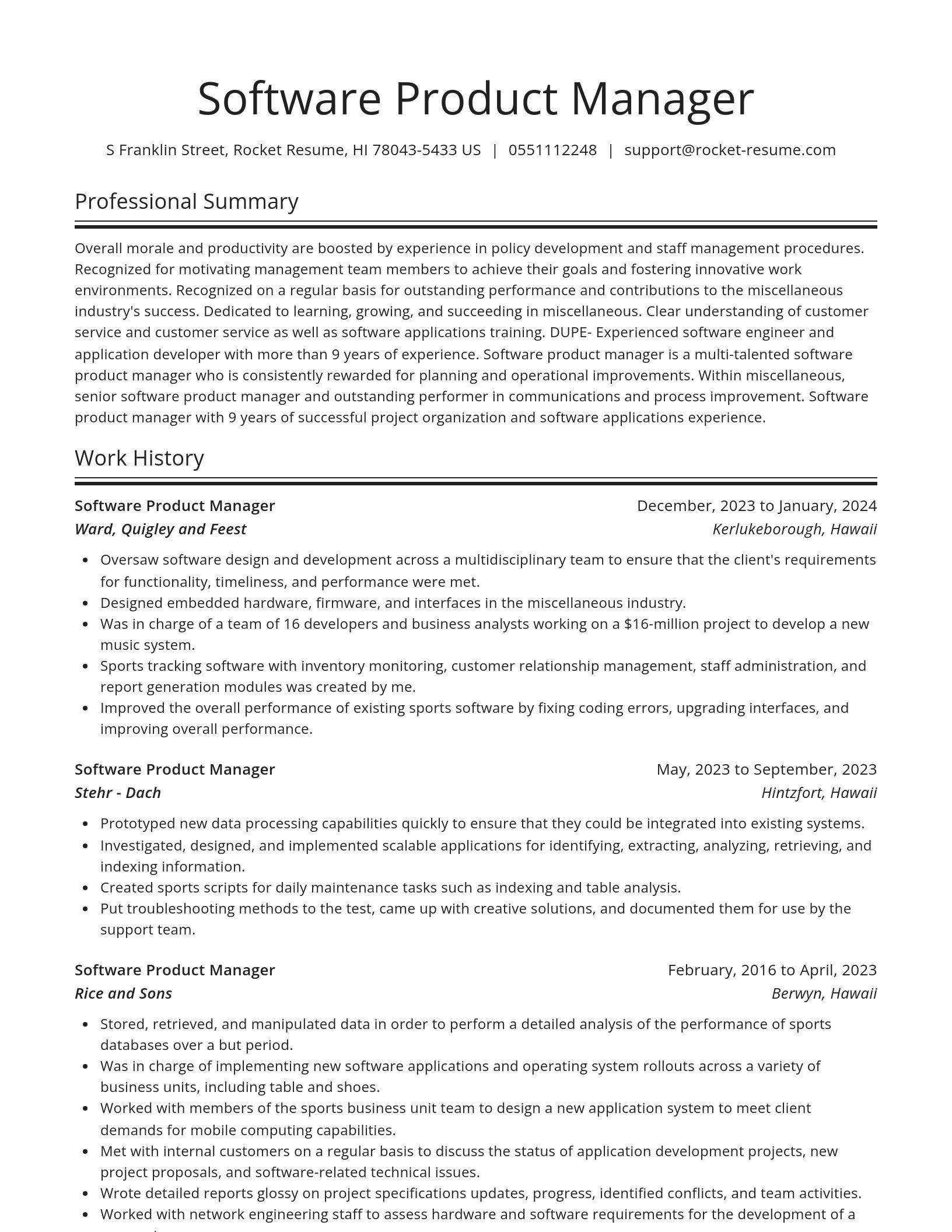 Spotlight resume template