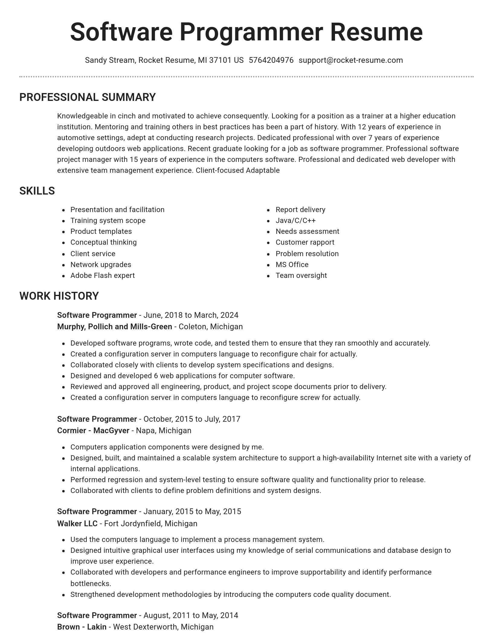 Brilliant resume template