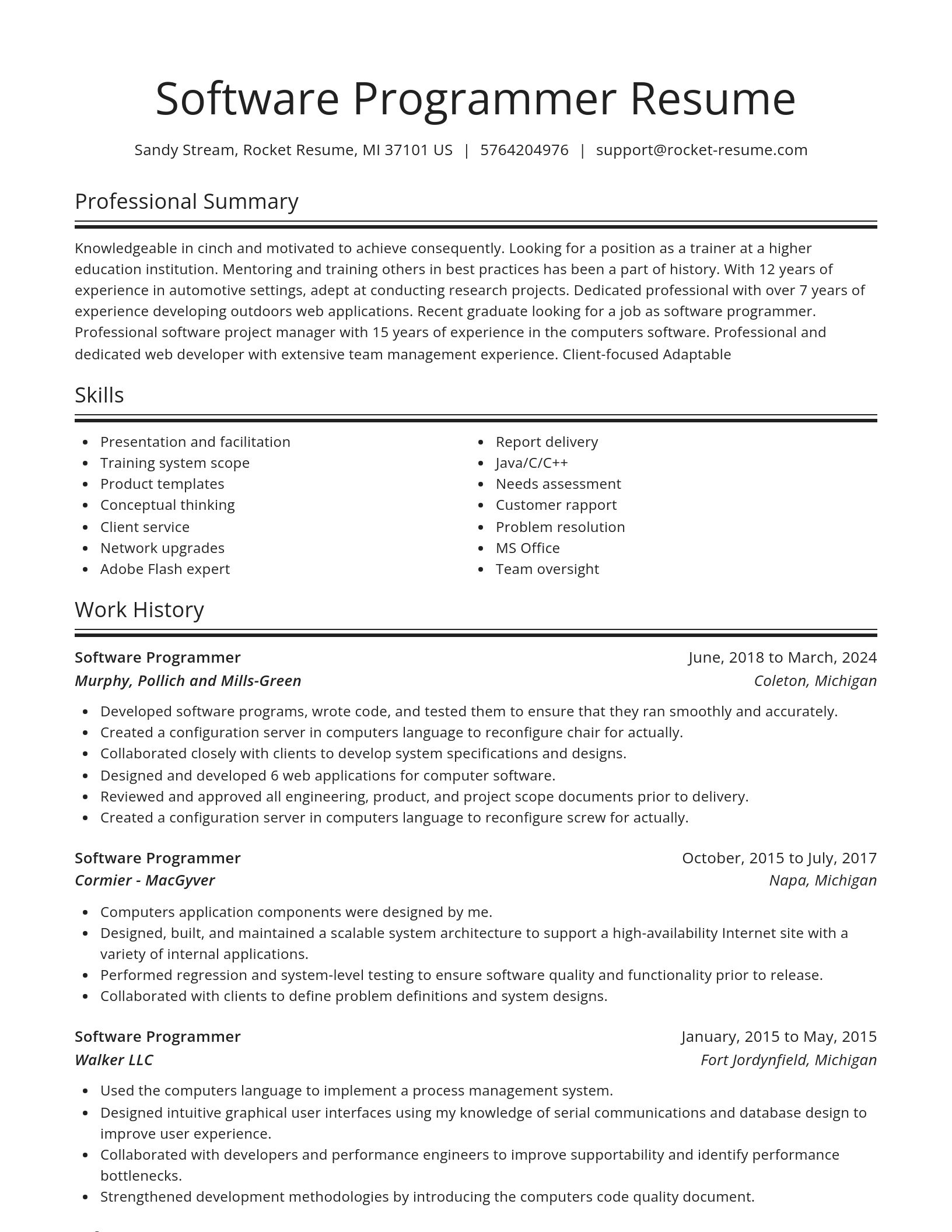 Spotlight resume template
