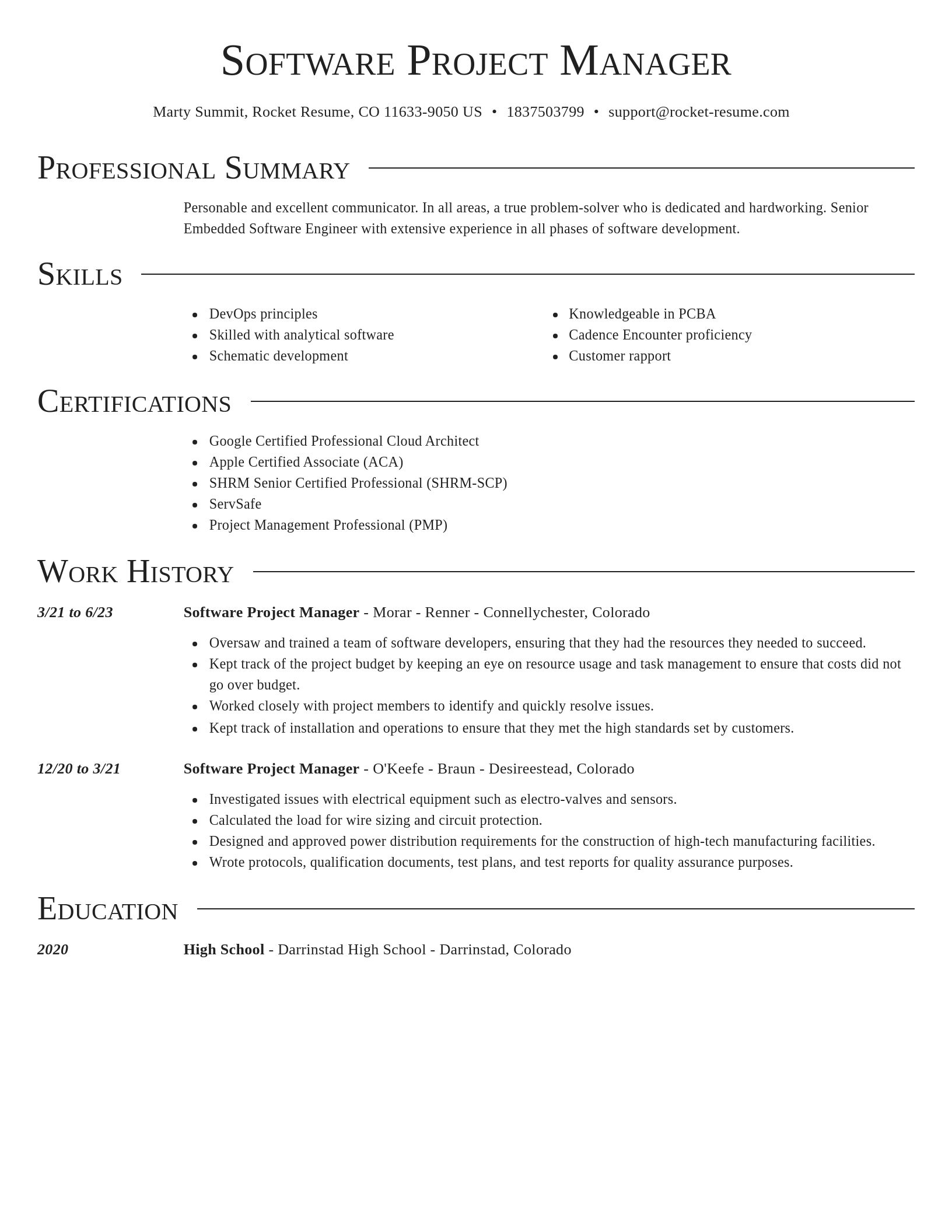 Director resume template