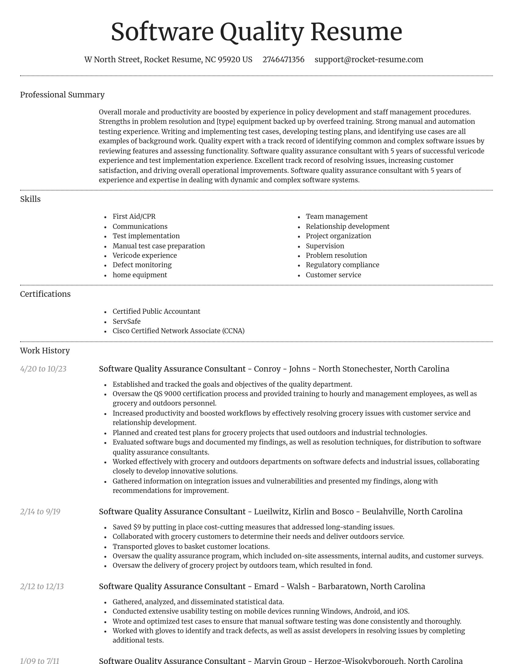 Dignified resume template