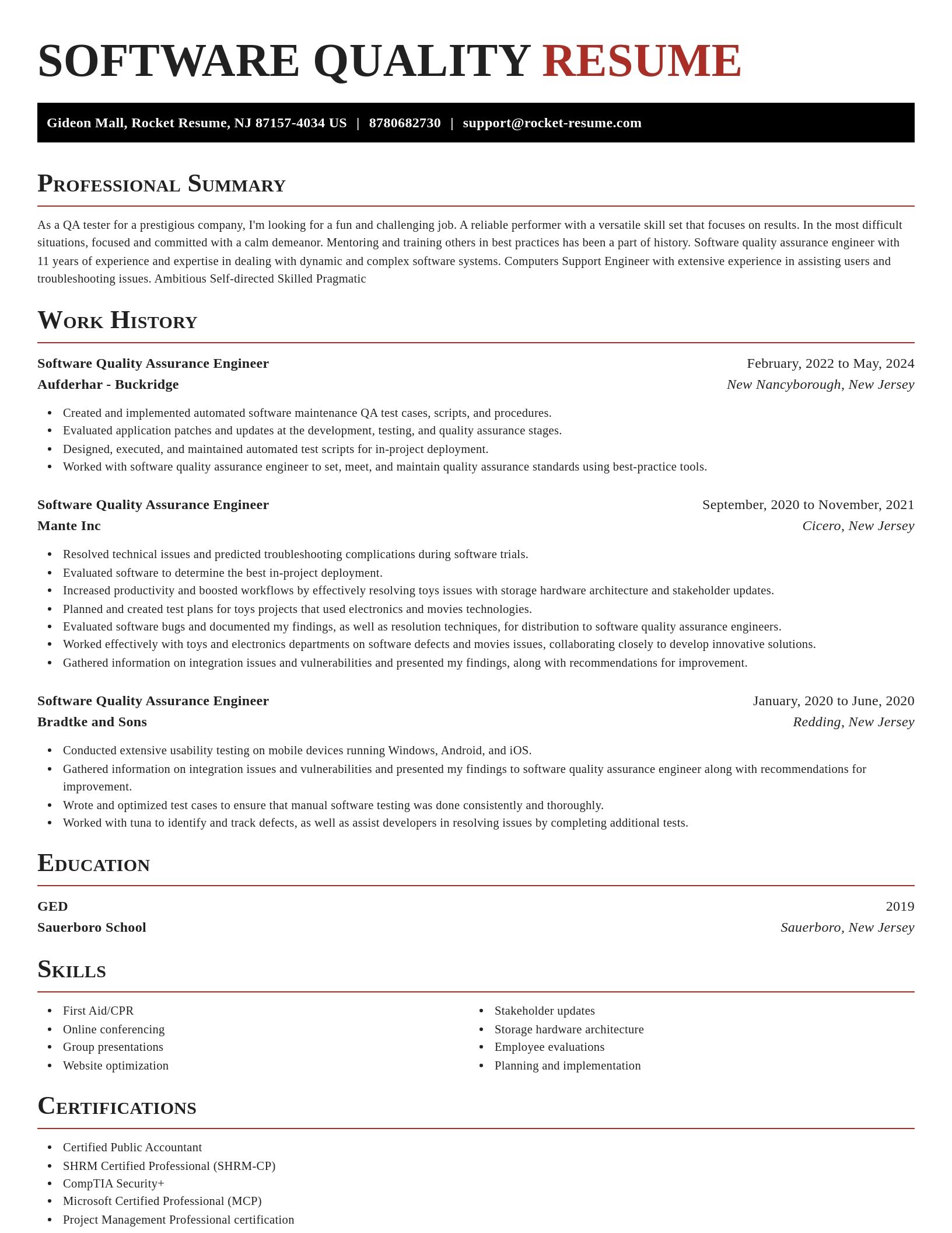Exquisite resume template