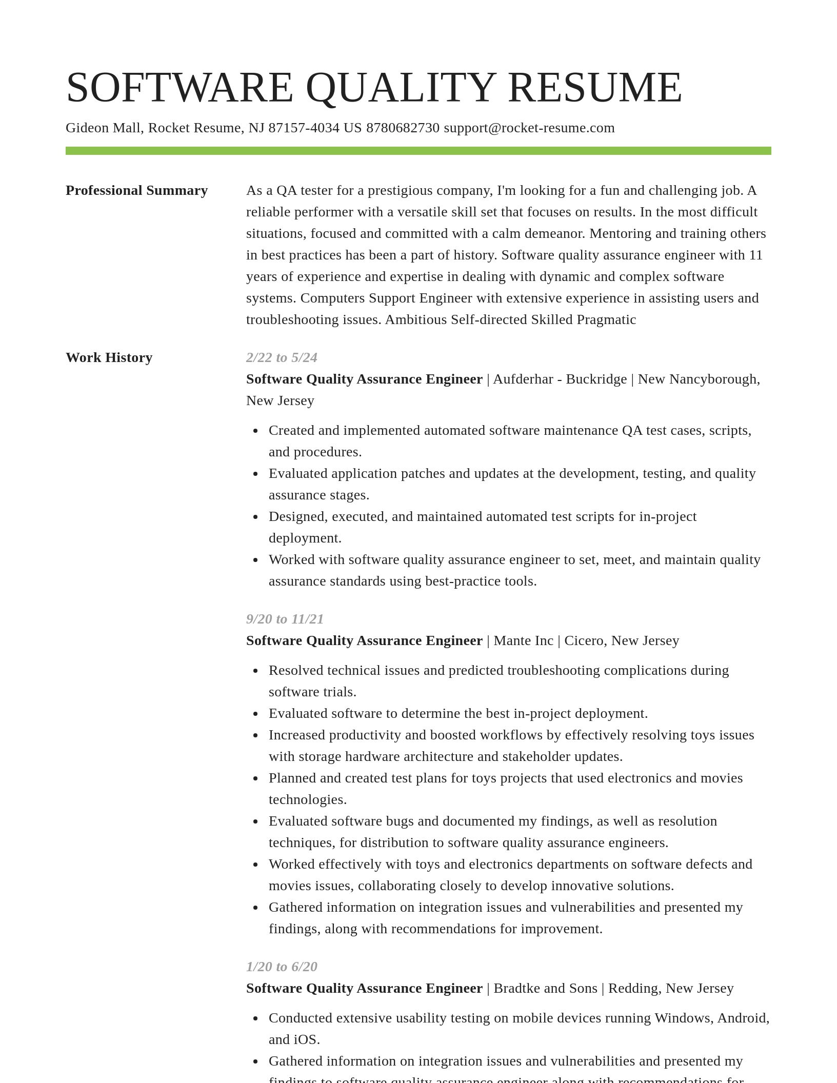 Smart resume template