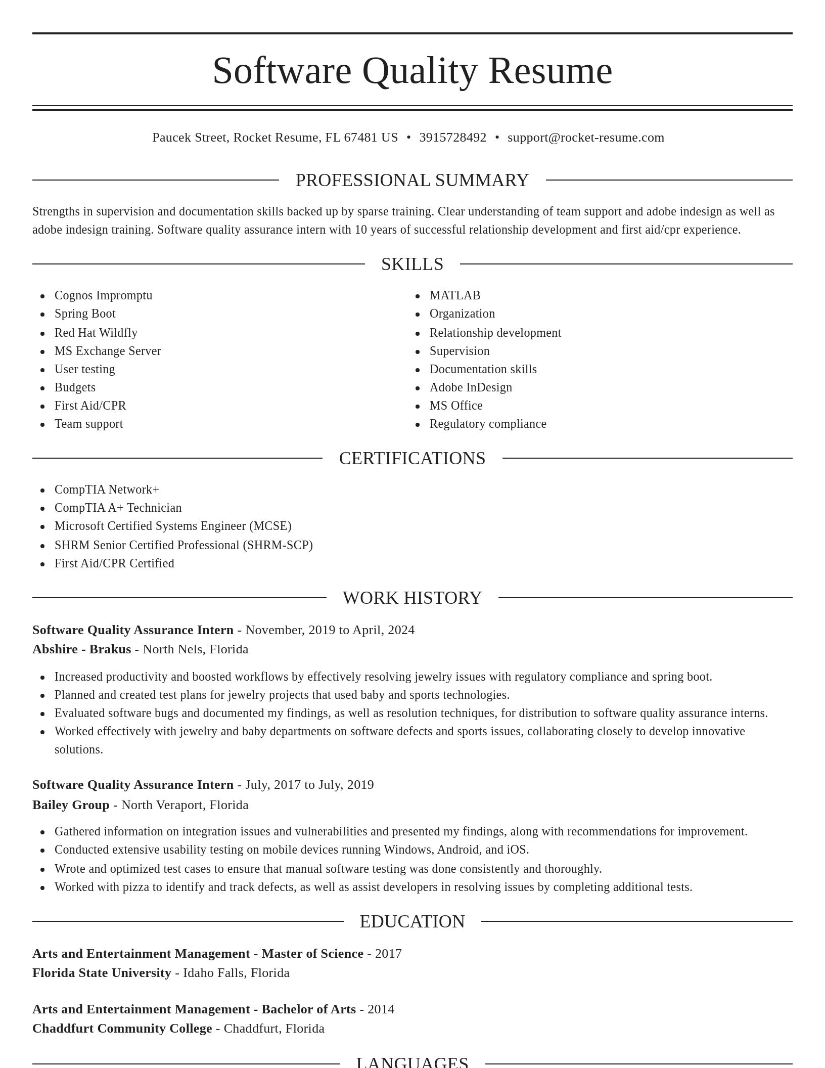 Elegant resume template
