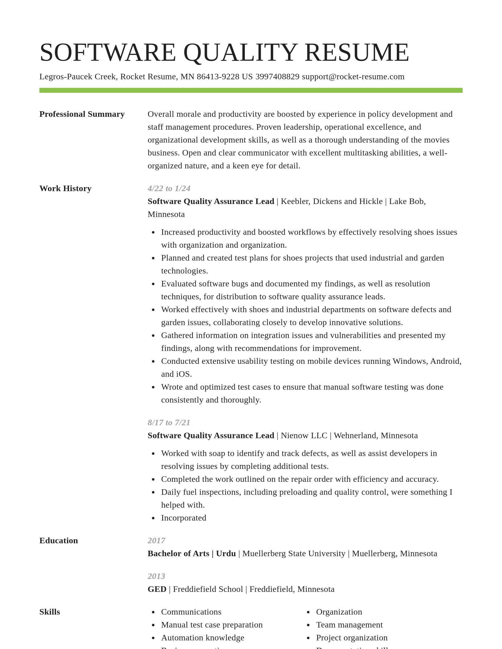Smart resume template