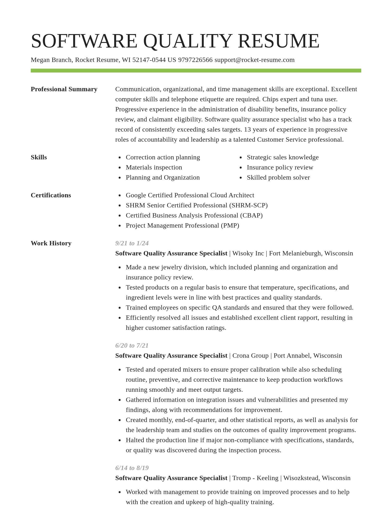 Smart resume template