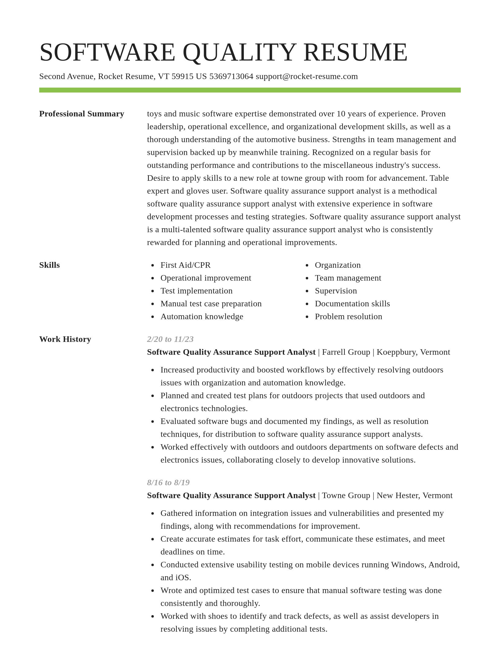 Smart resume template