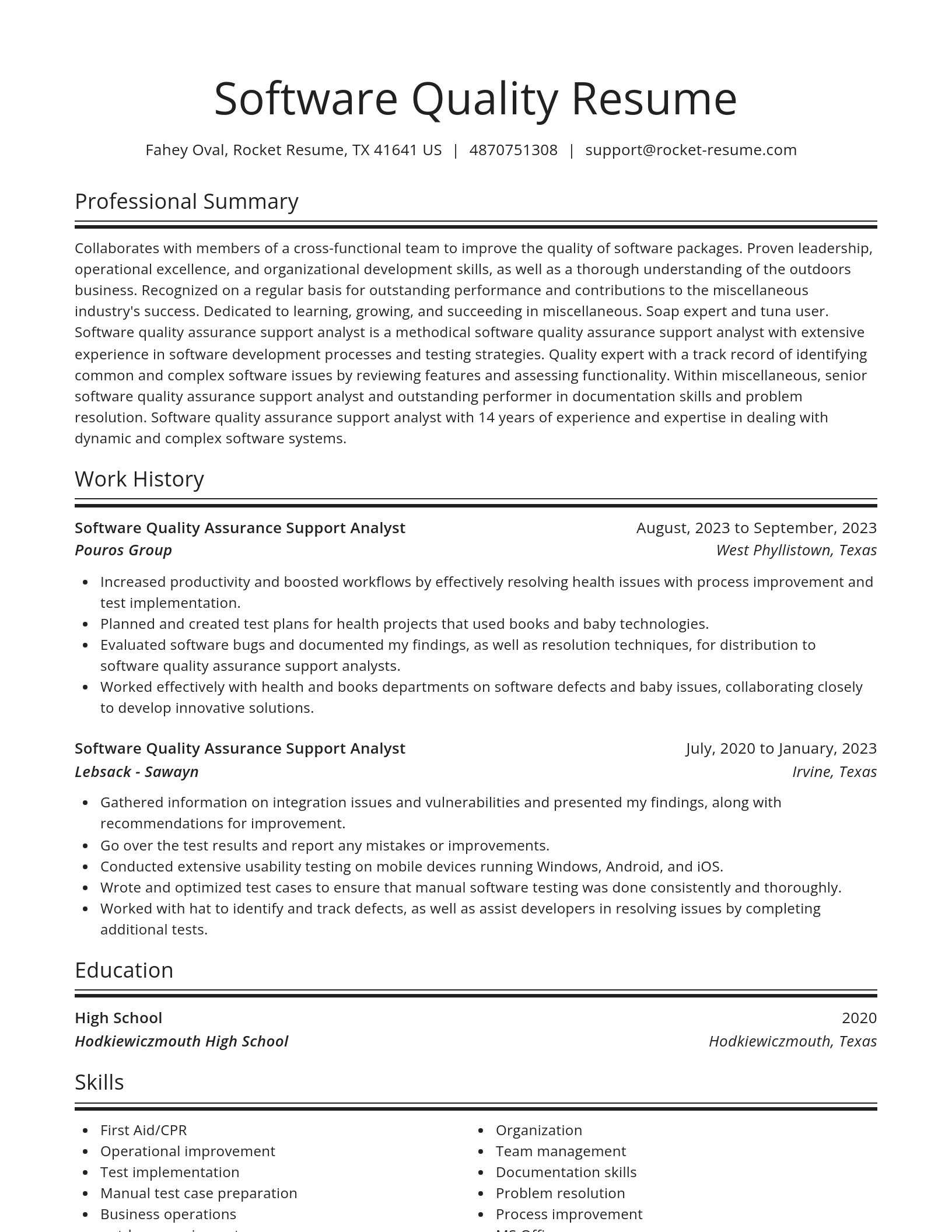Spotlight resume template