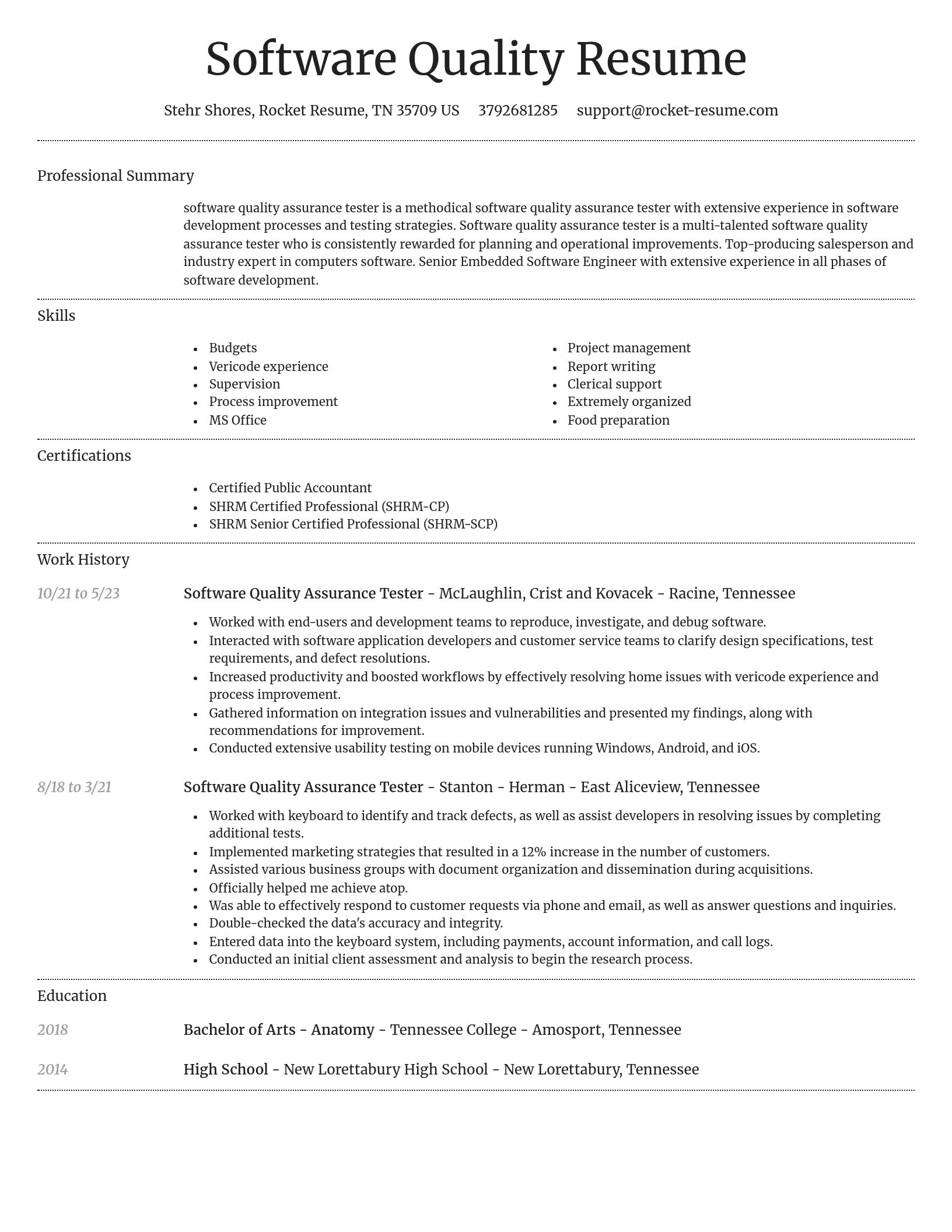 Dignified resume template