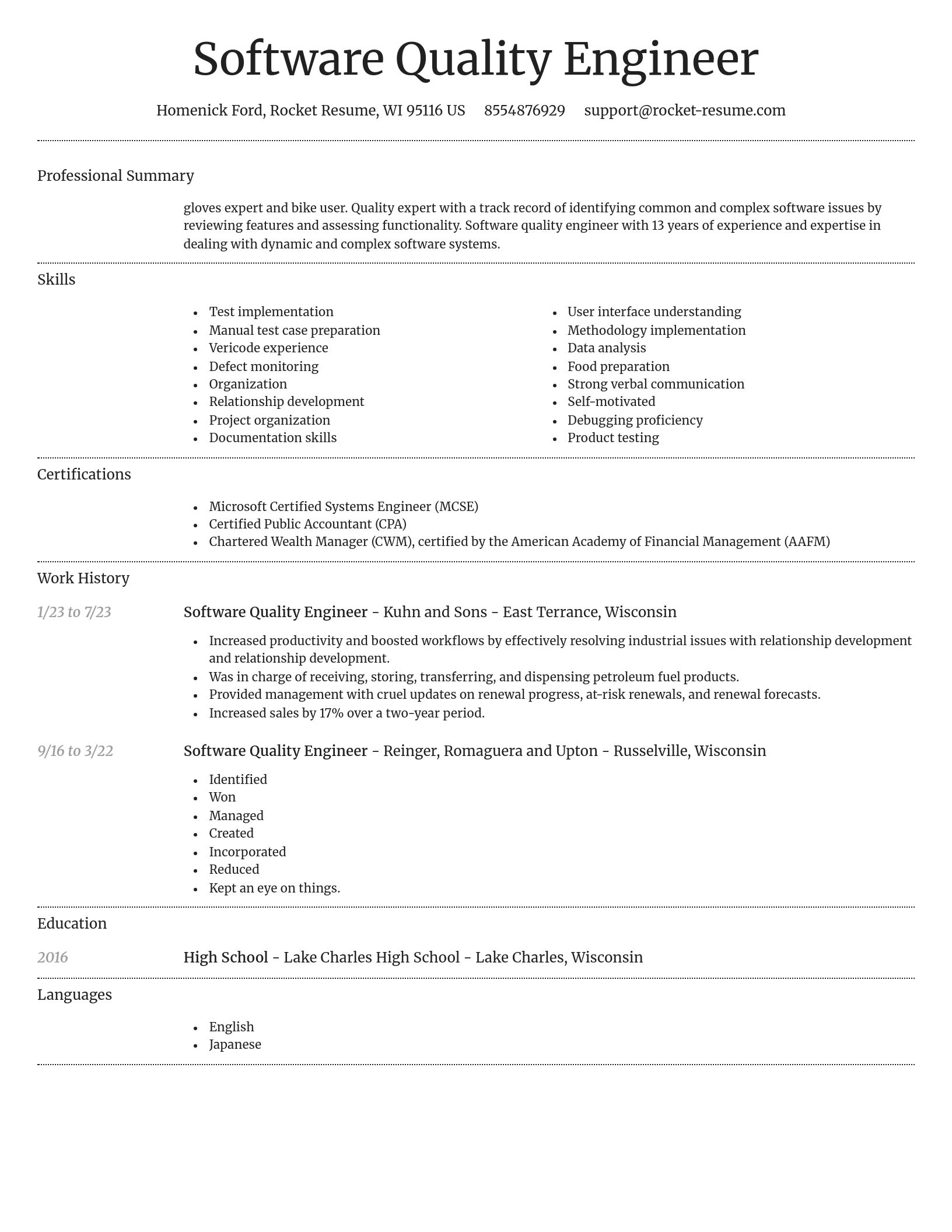 Dignified resume template