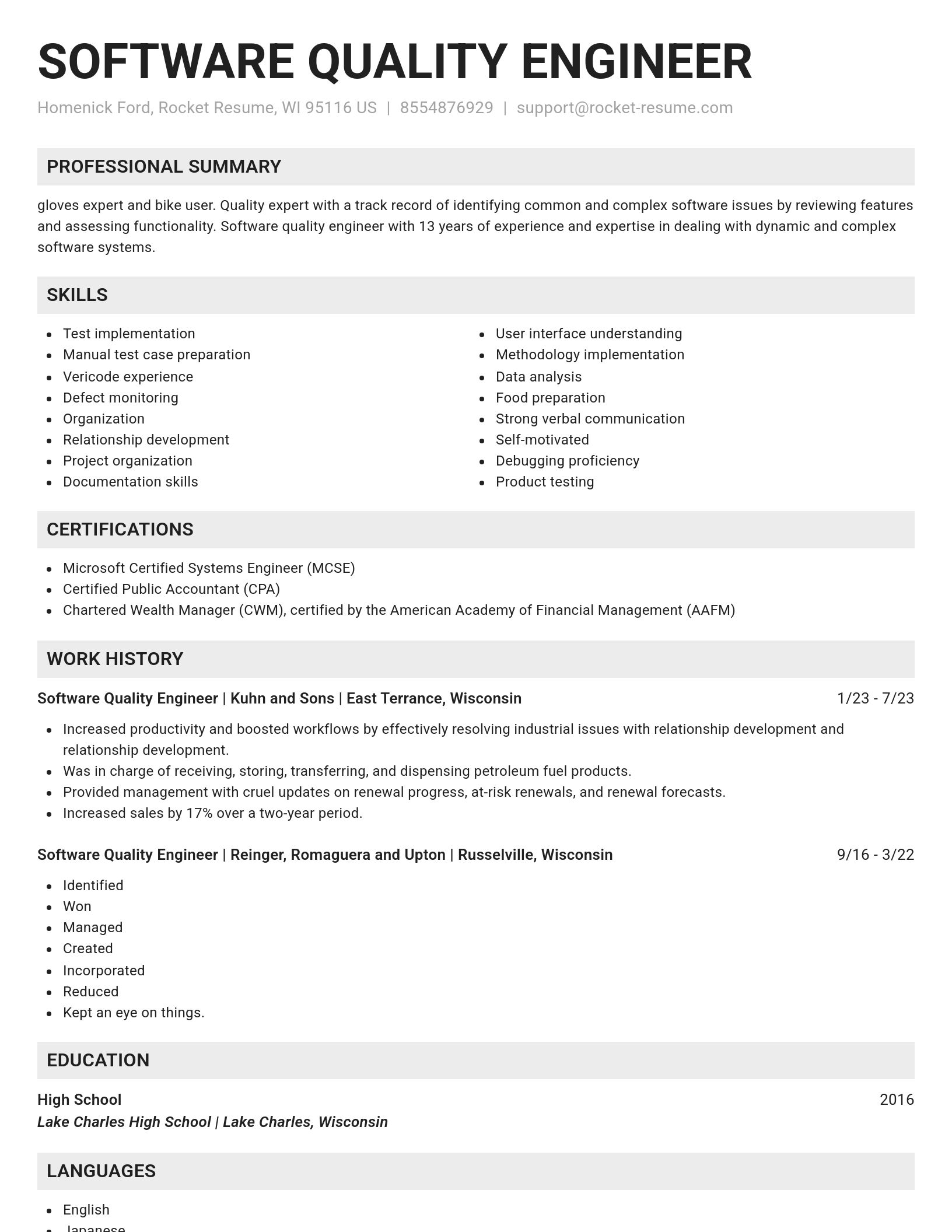 Genius resume template