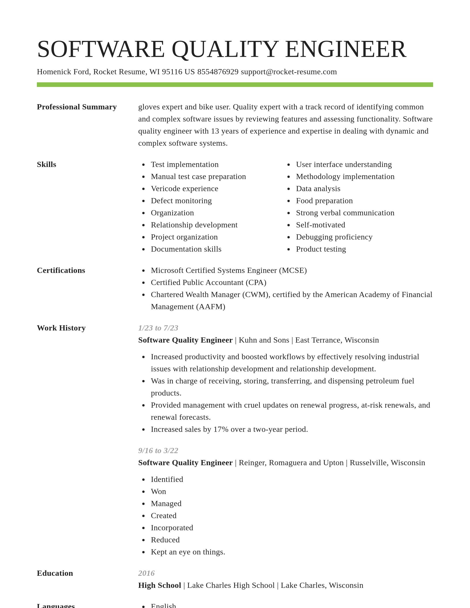 Smart resume template