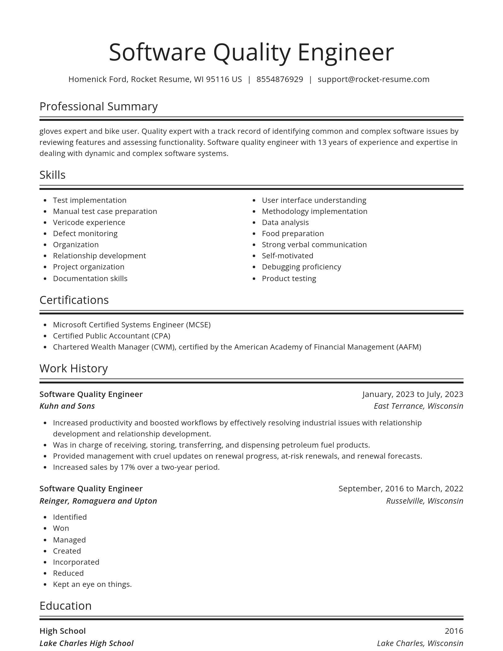 Spotlight resume template