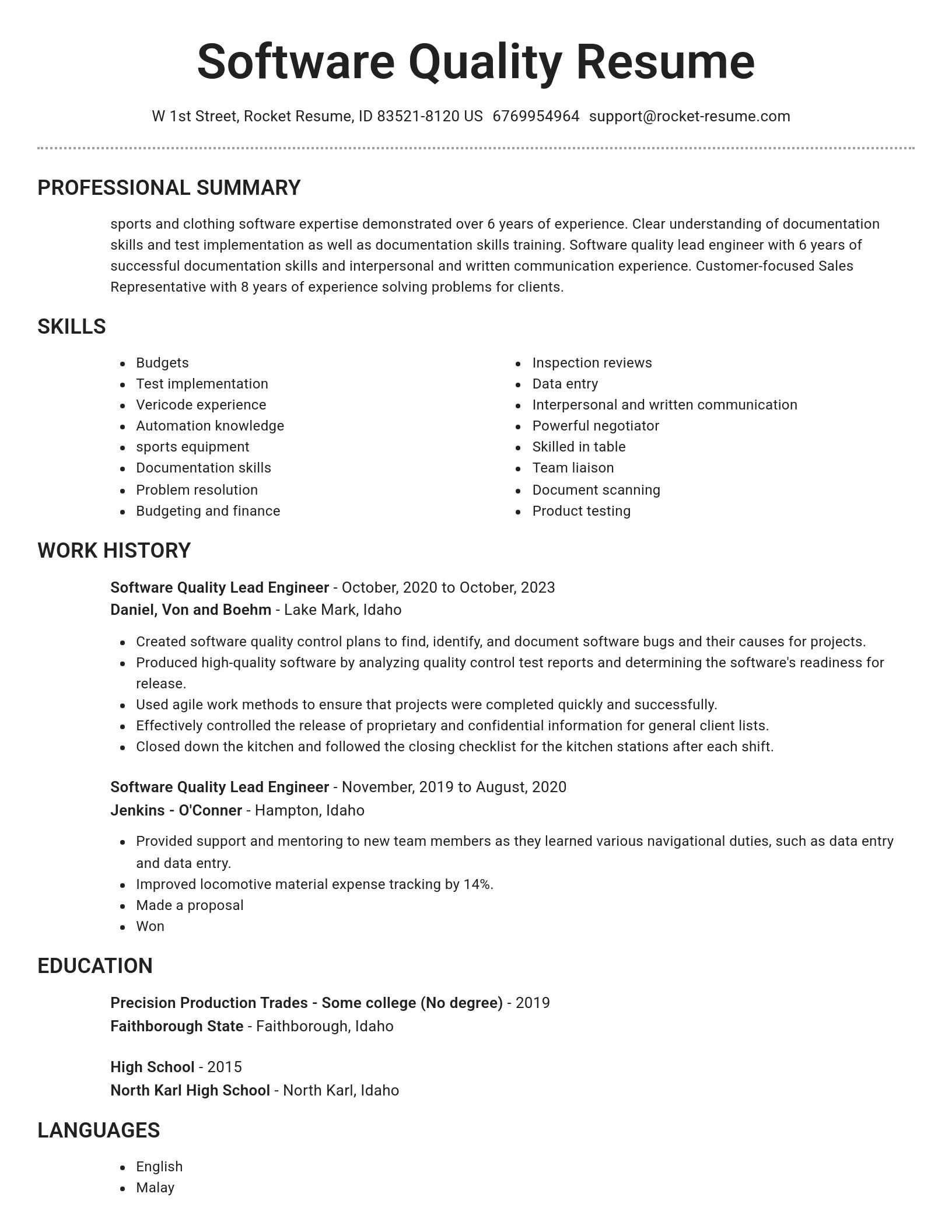 Brilliant resume template
