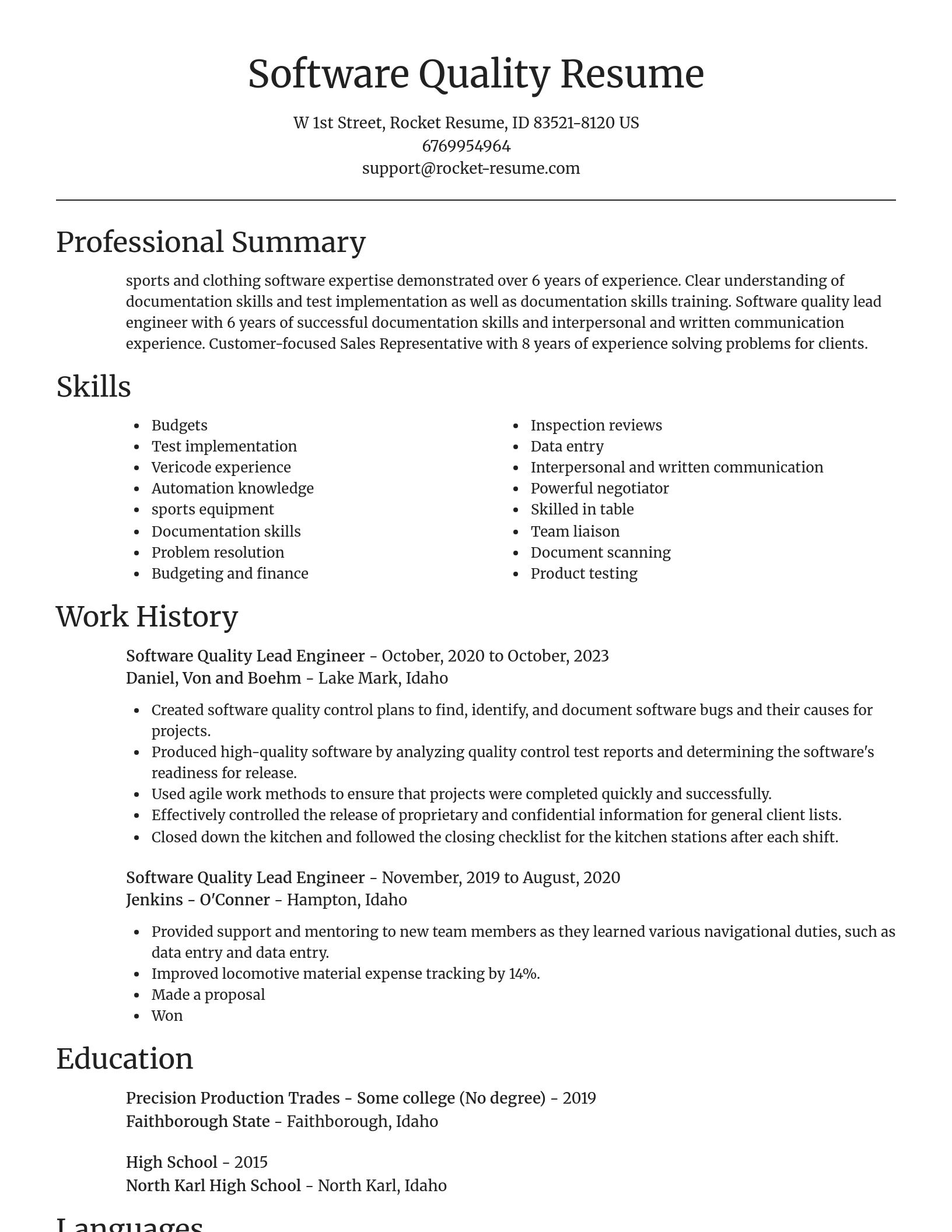 Focal Point resume template