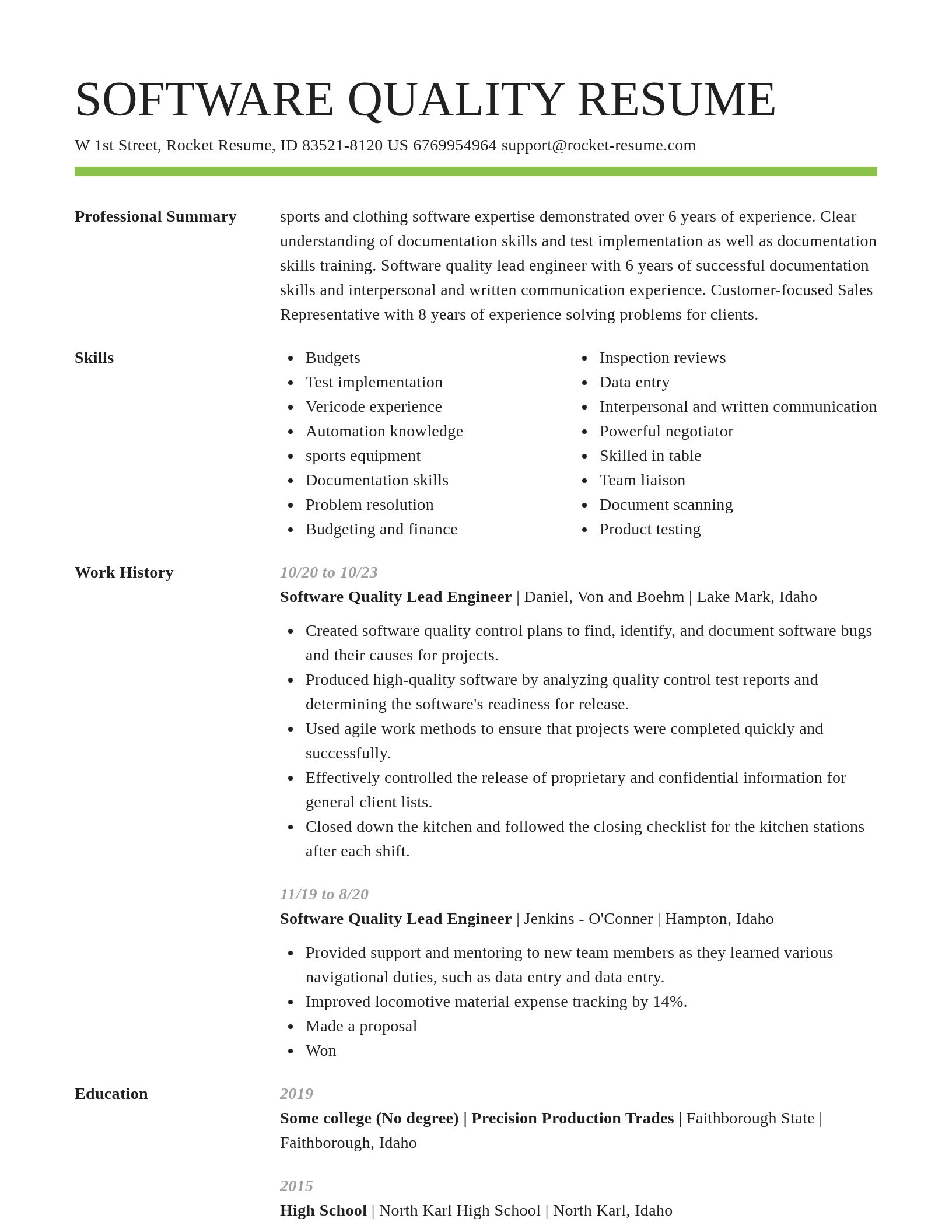 Smart resume template
