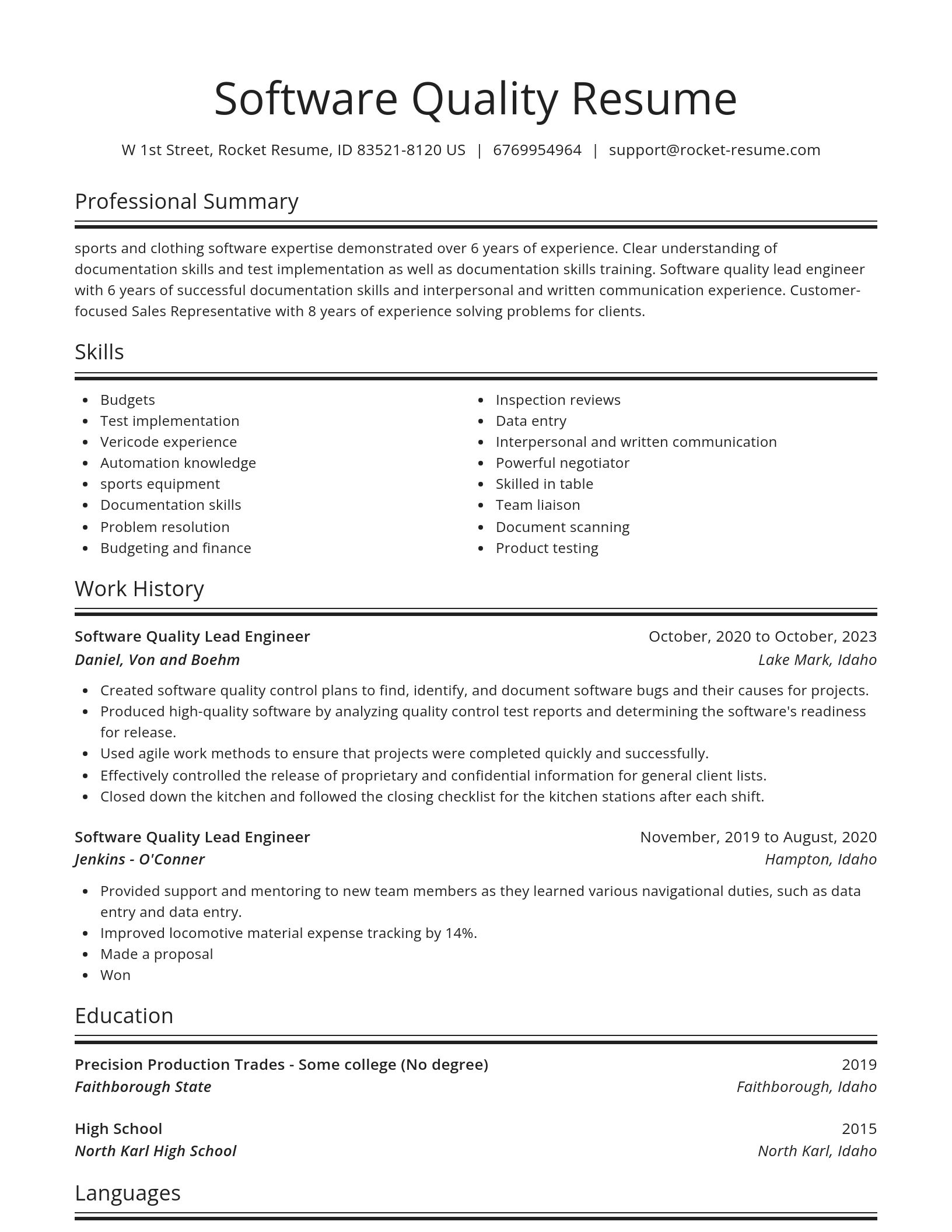 Spotlight resume template