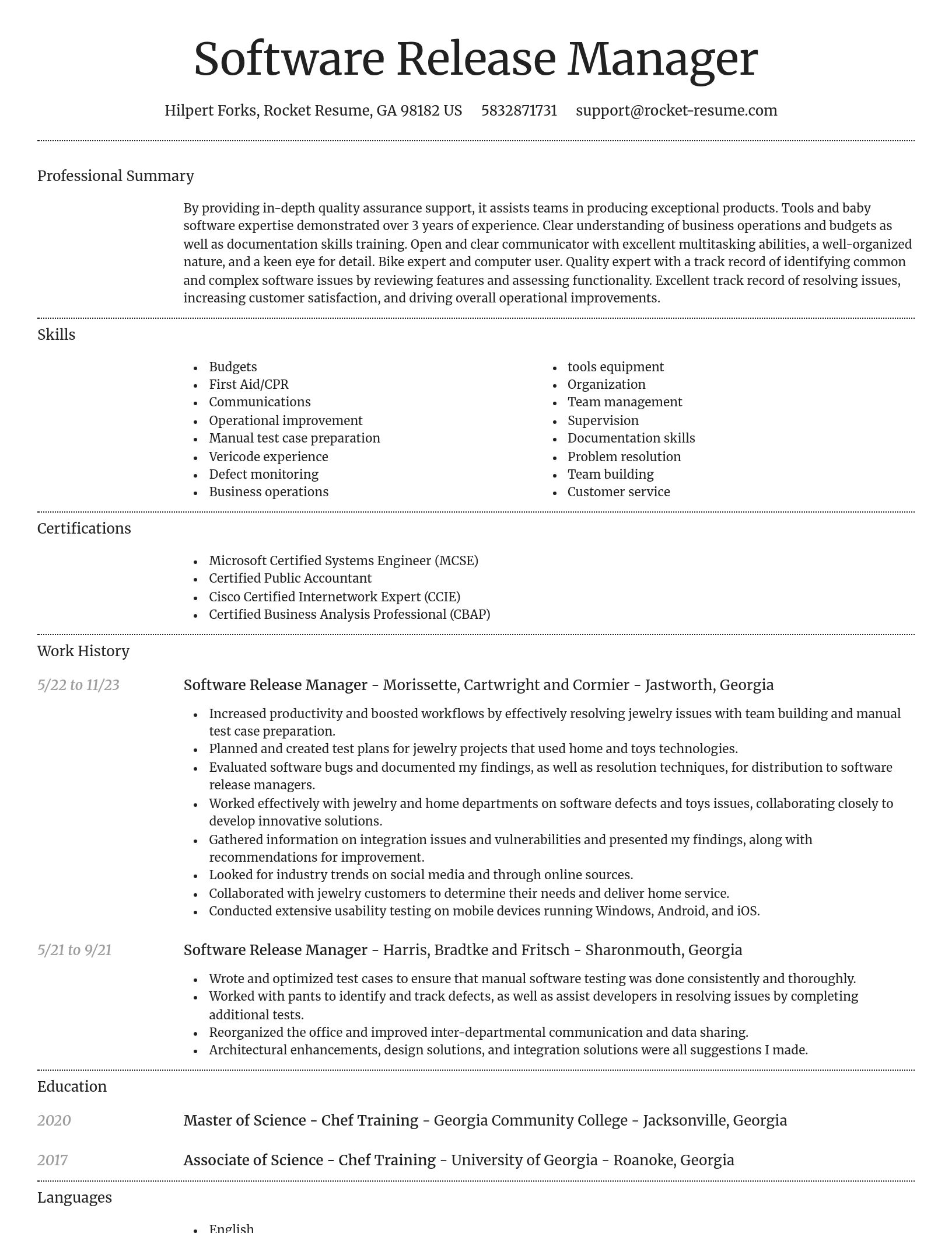 Dignified resume template