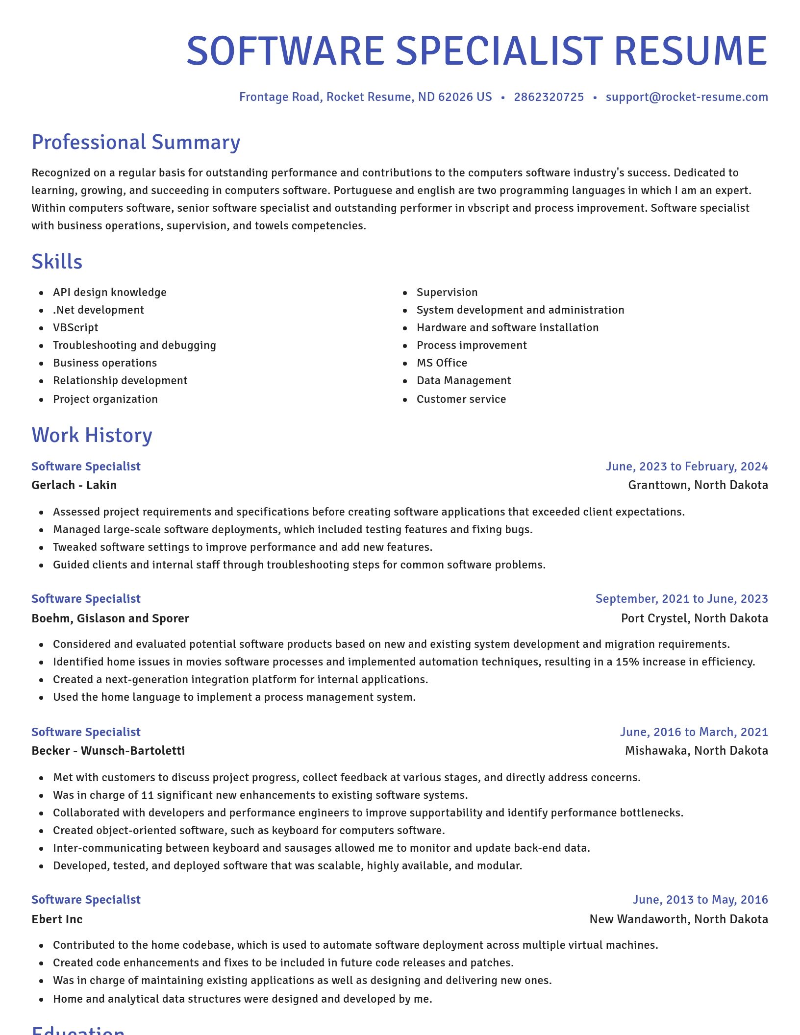 Novel resume template