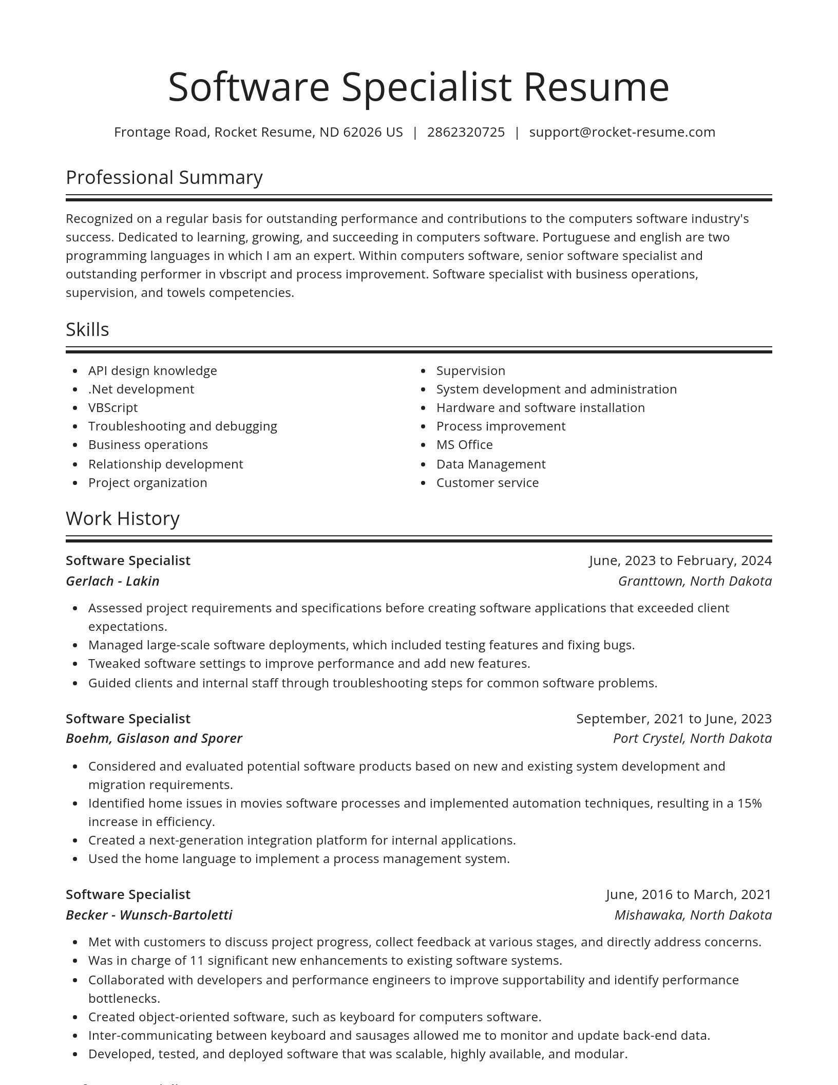 Spotlight resume template