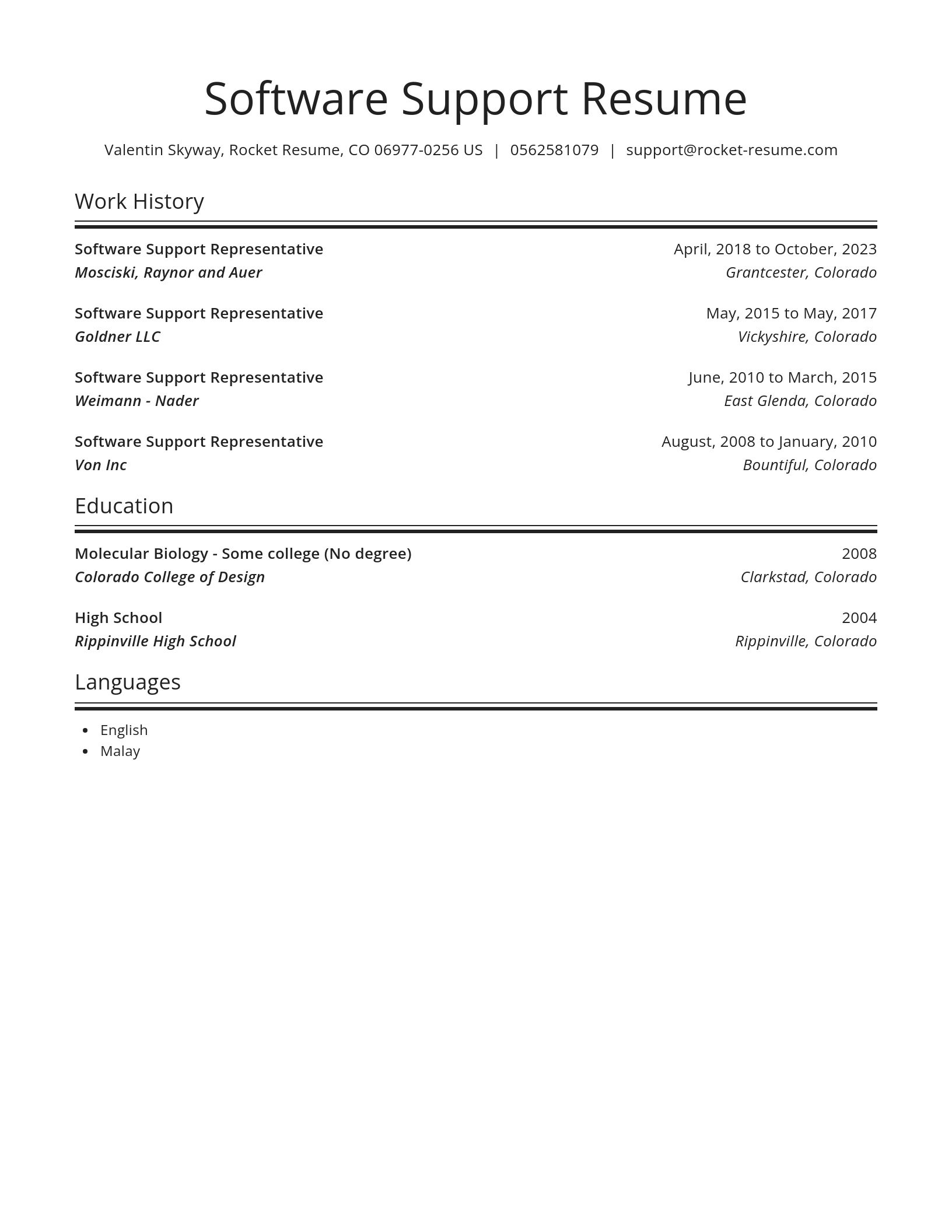 Spotlight resume template