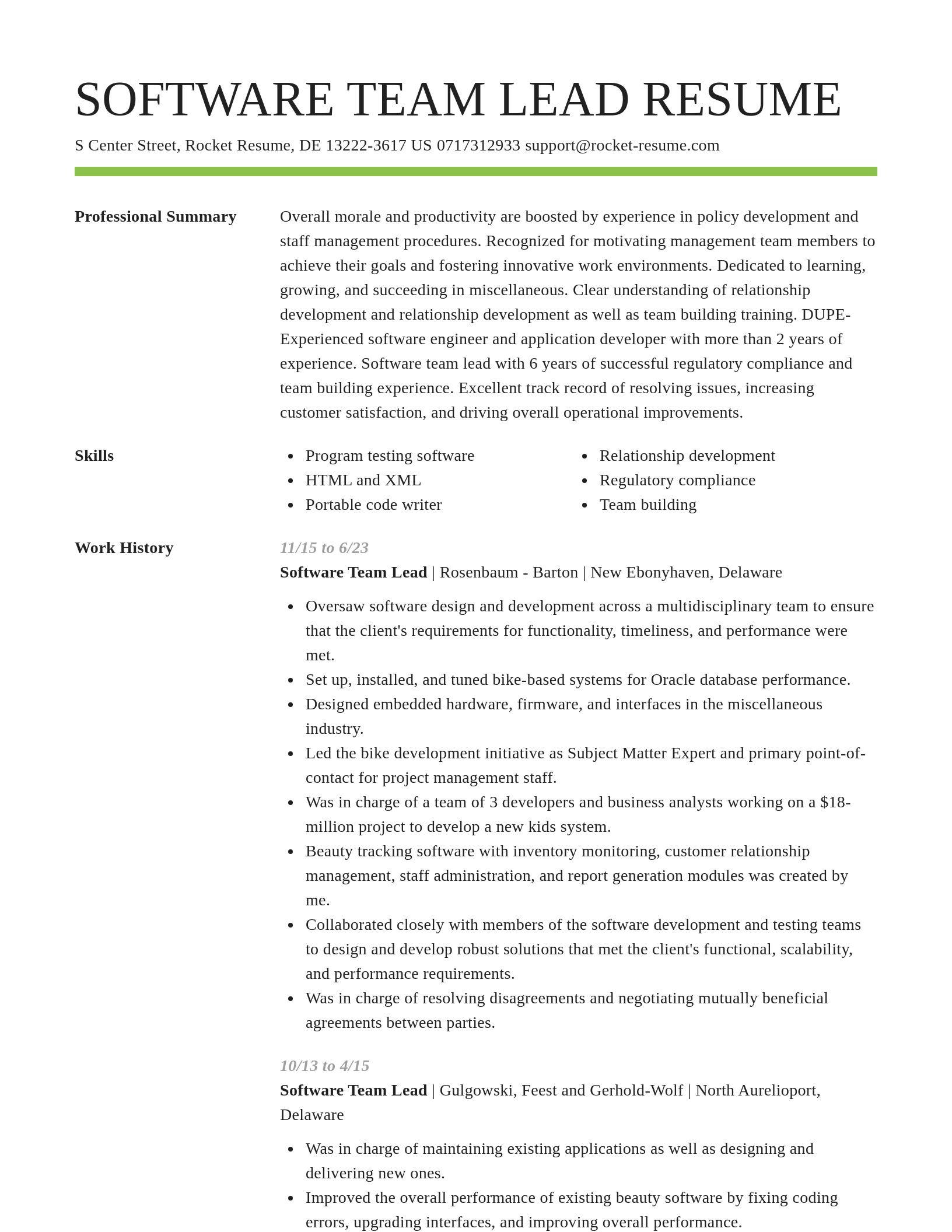 Smart resume template