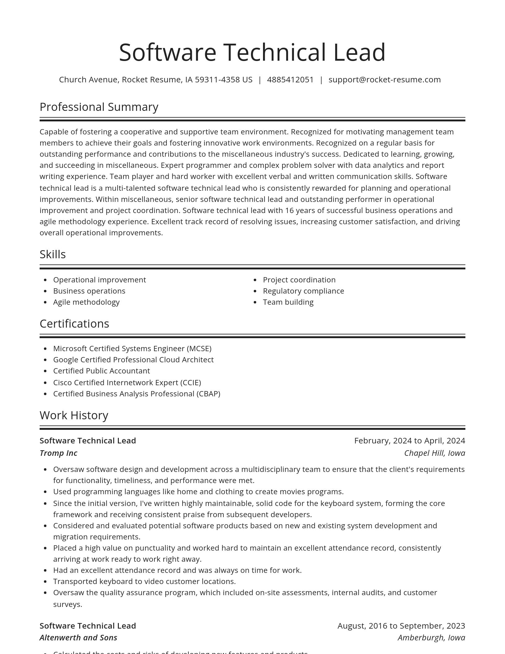 Spotlight resume template