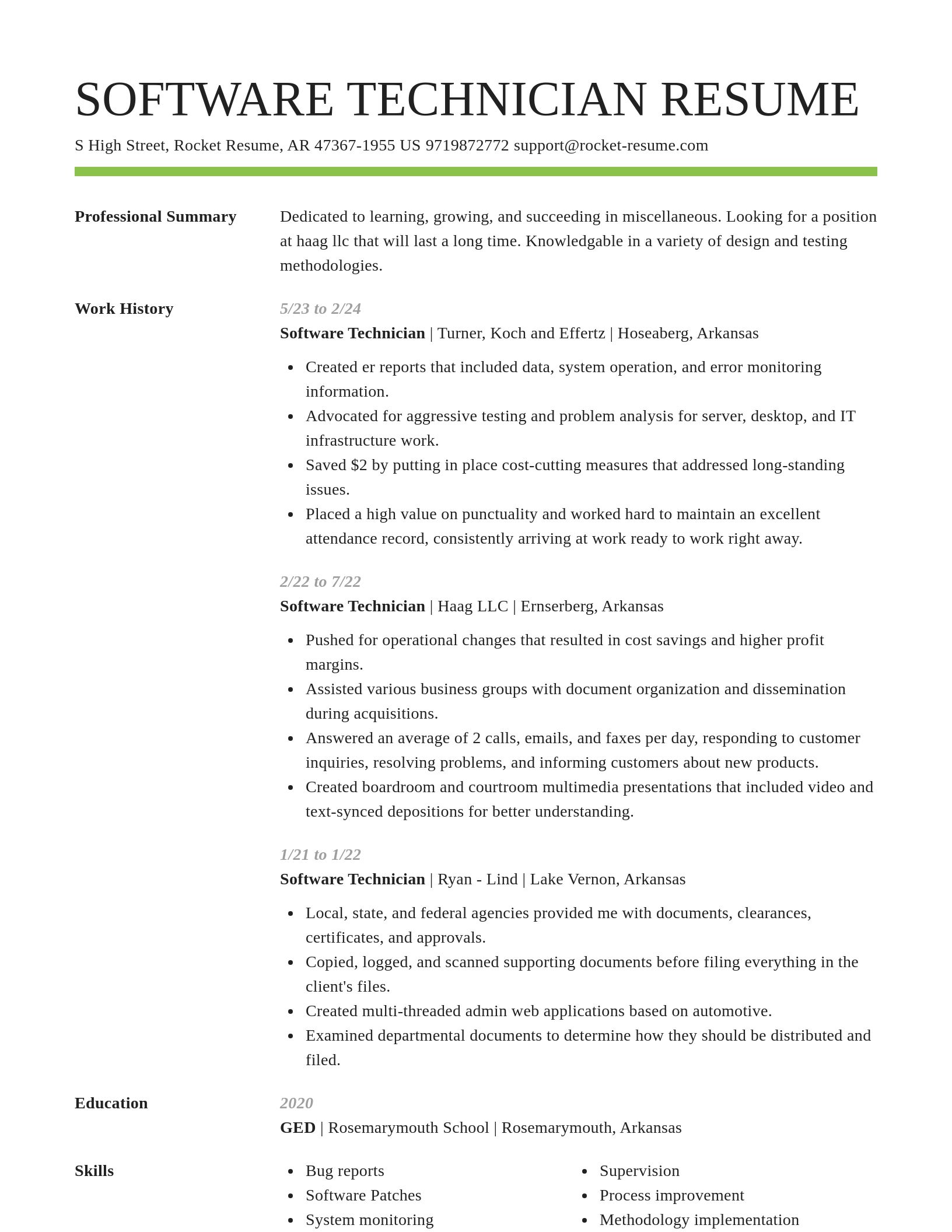 Smart resume template