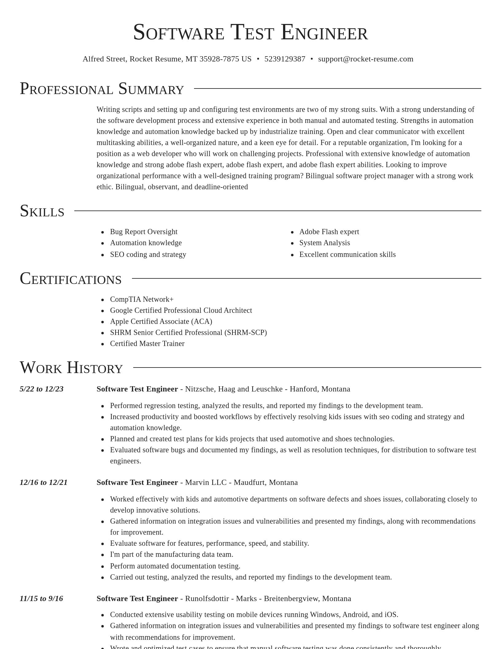 Director resume template