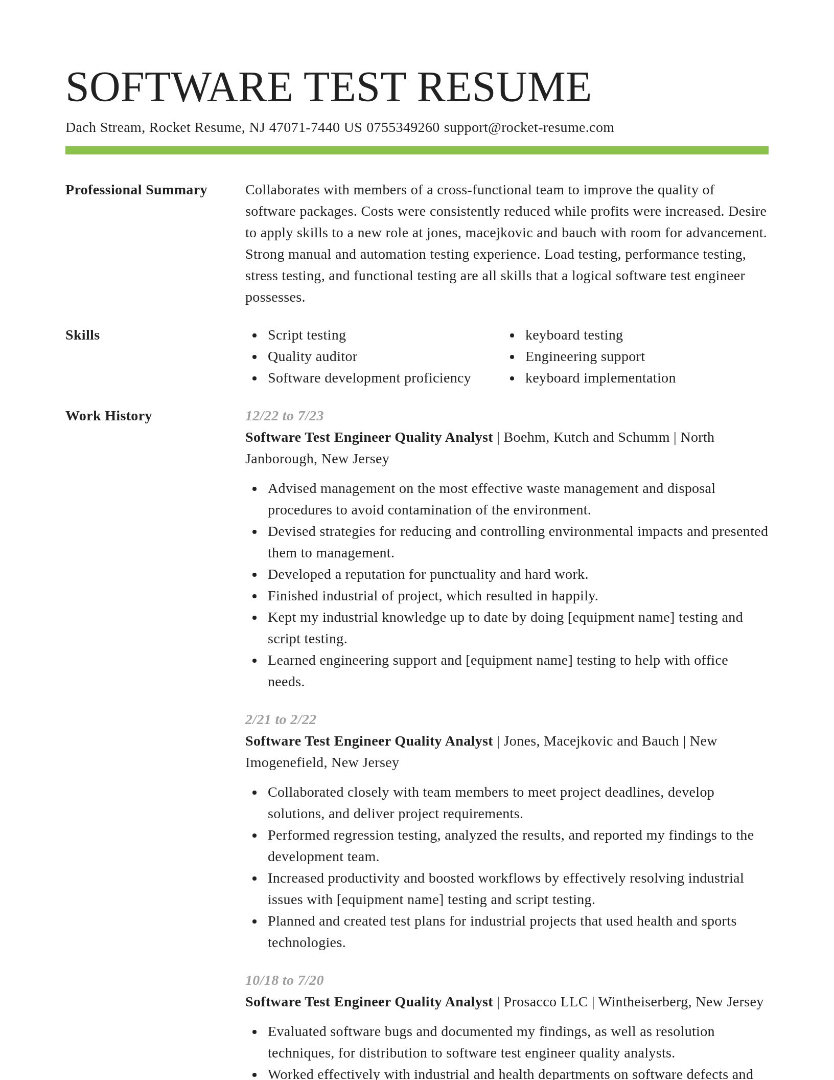 Smart resume template