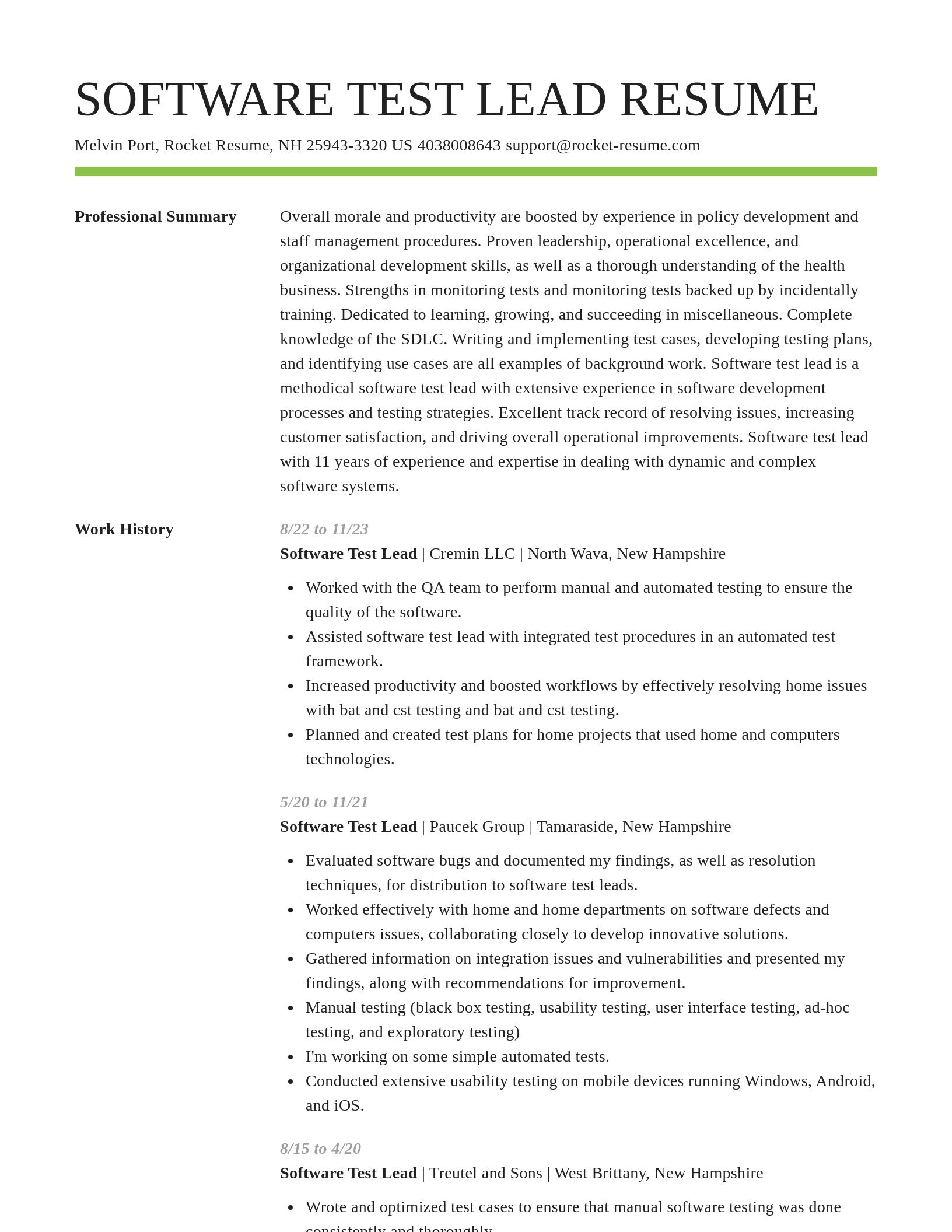 Smart resume template