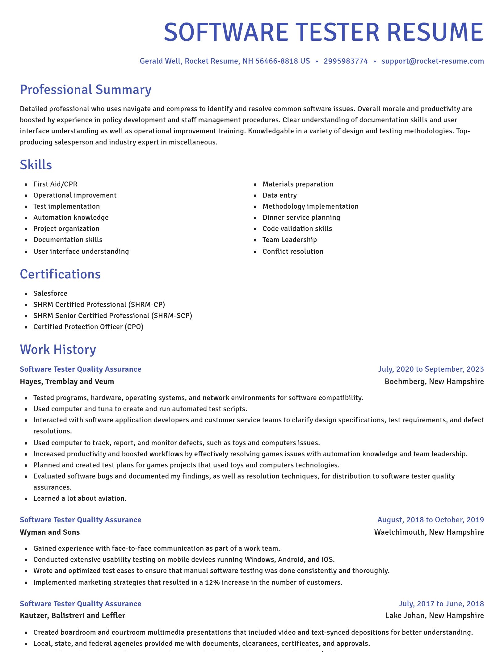 Novel resume template