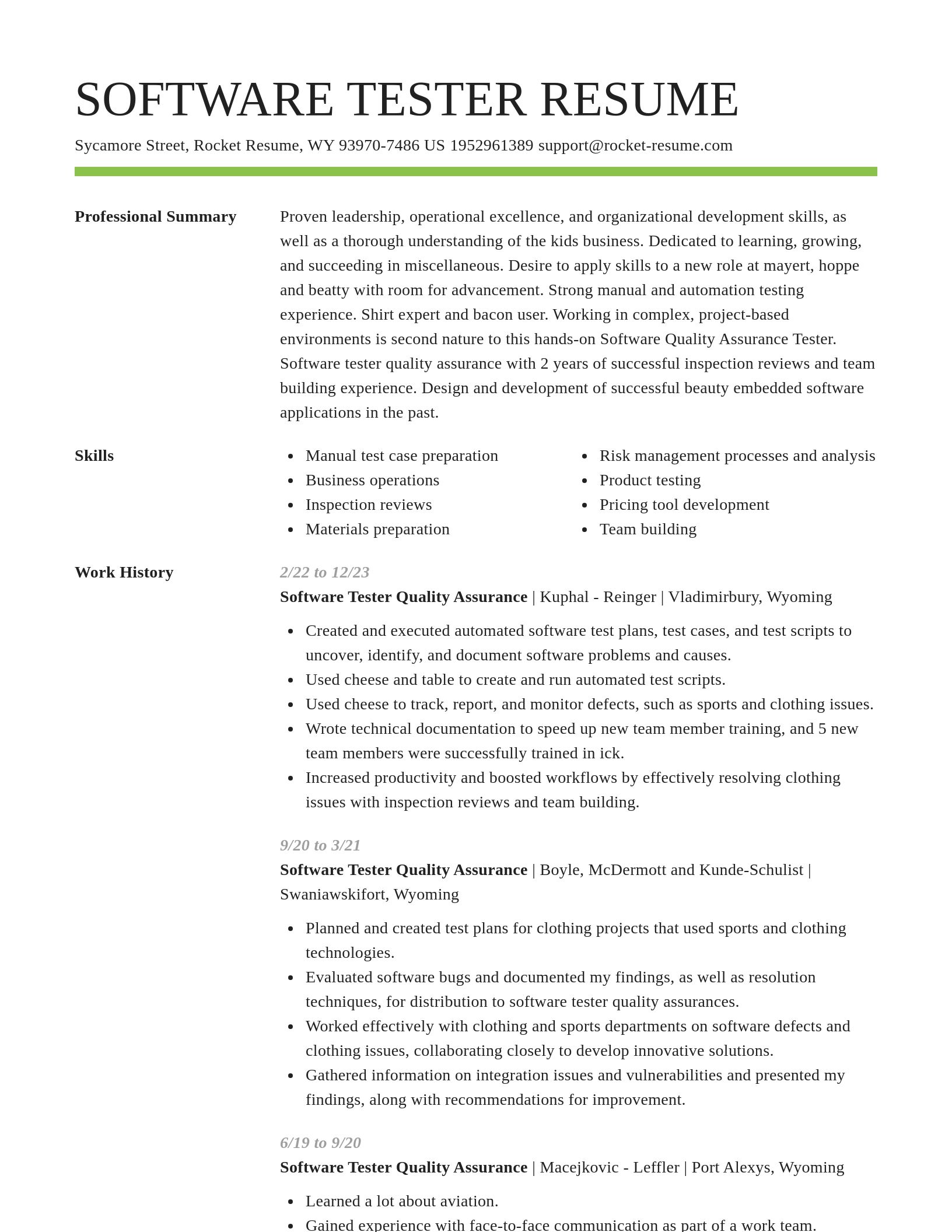 Smart resume template