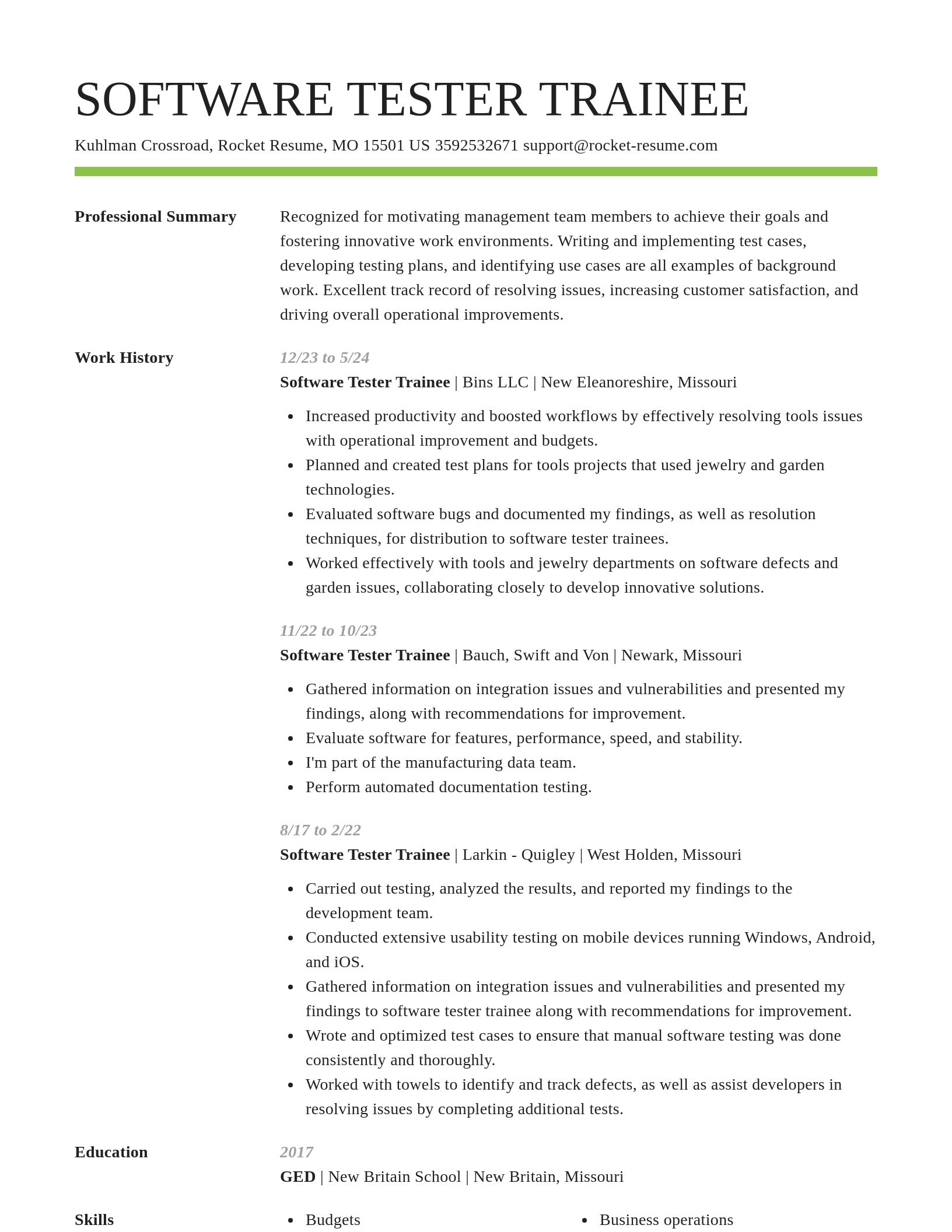 Smart resume template