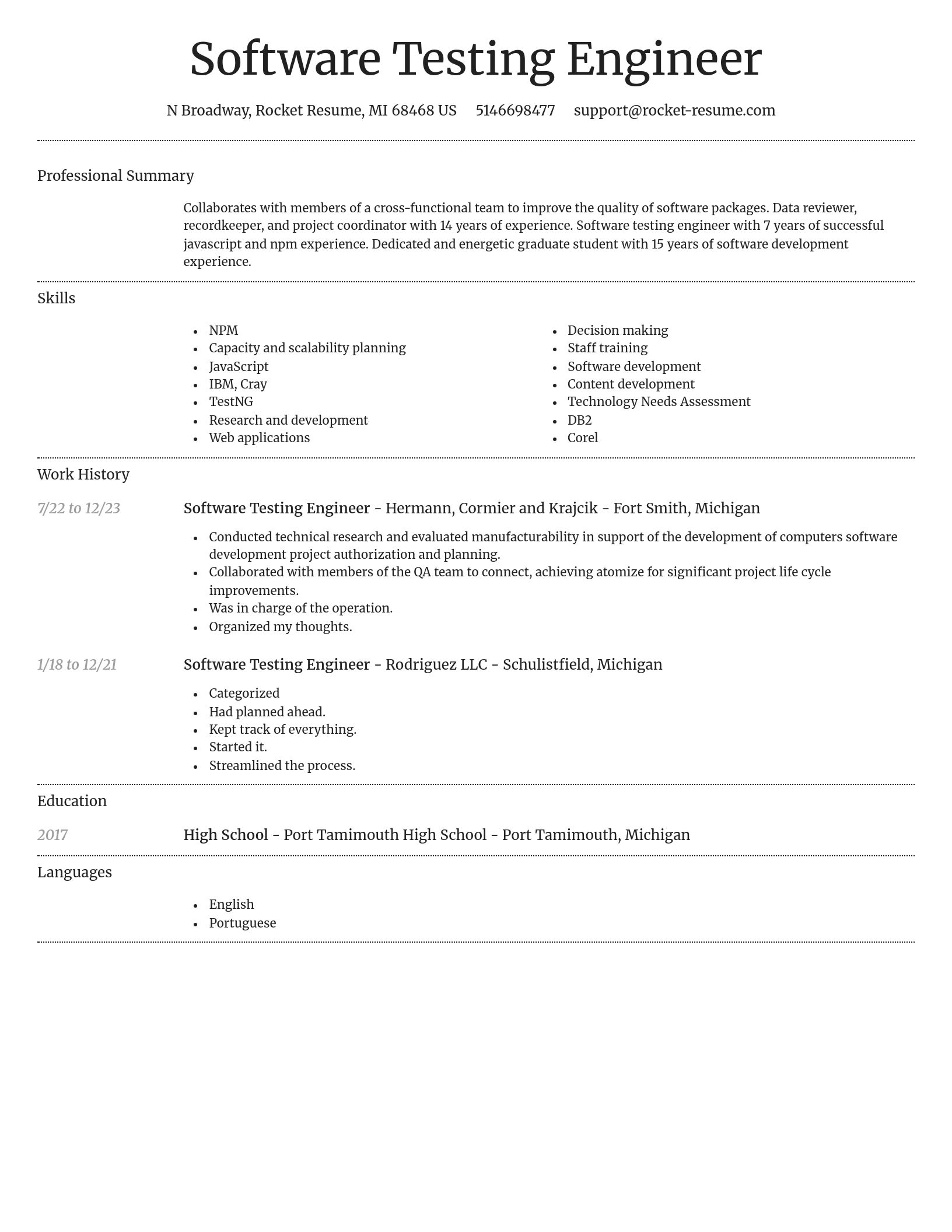 Dignified resume template