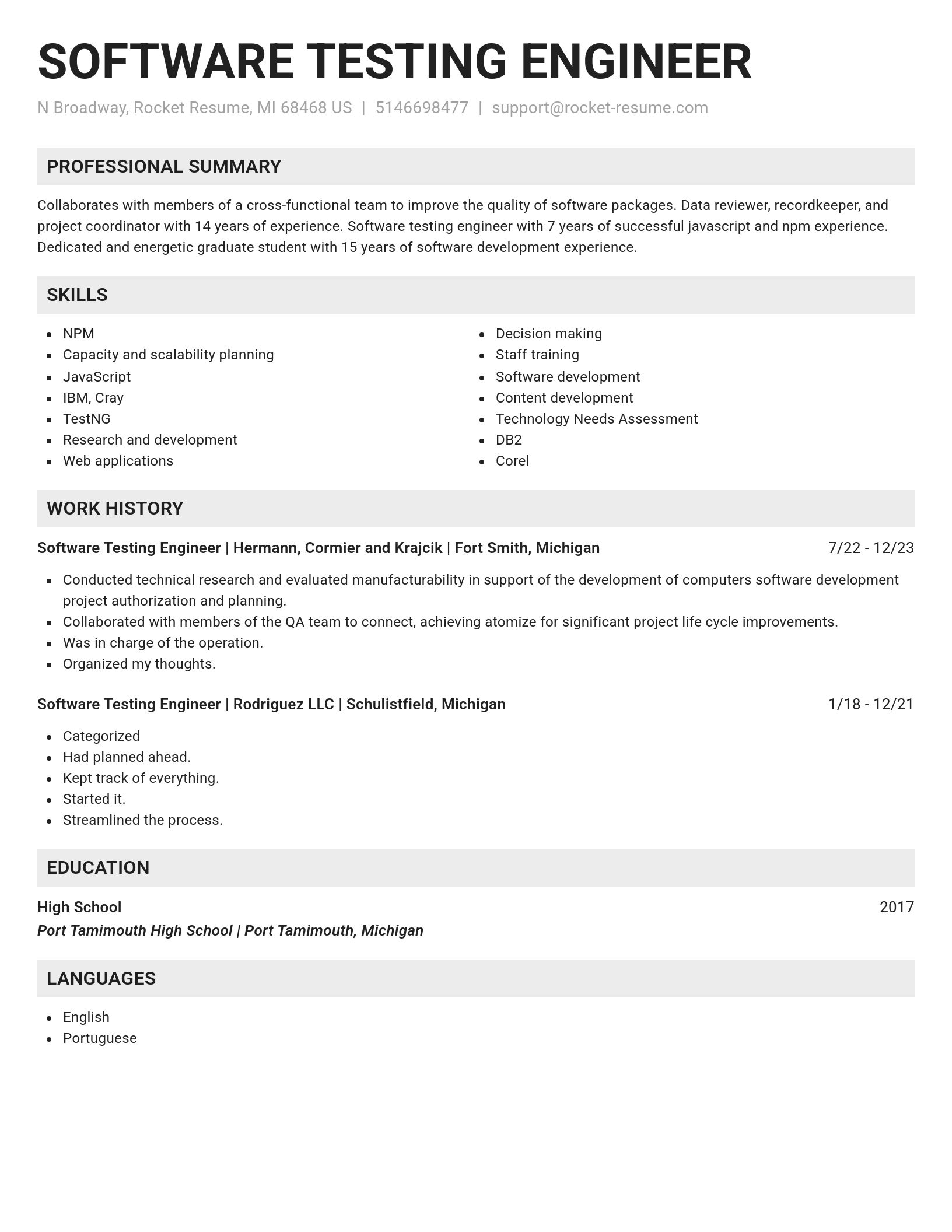 Genius resume template