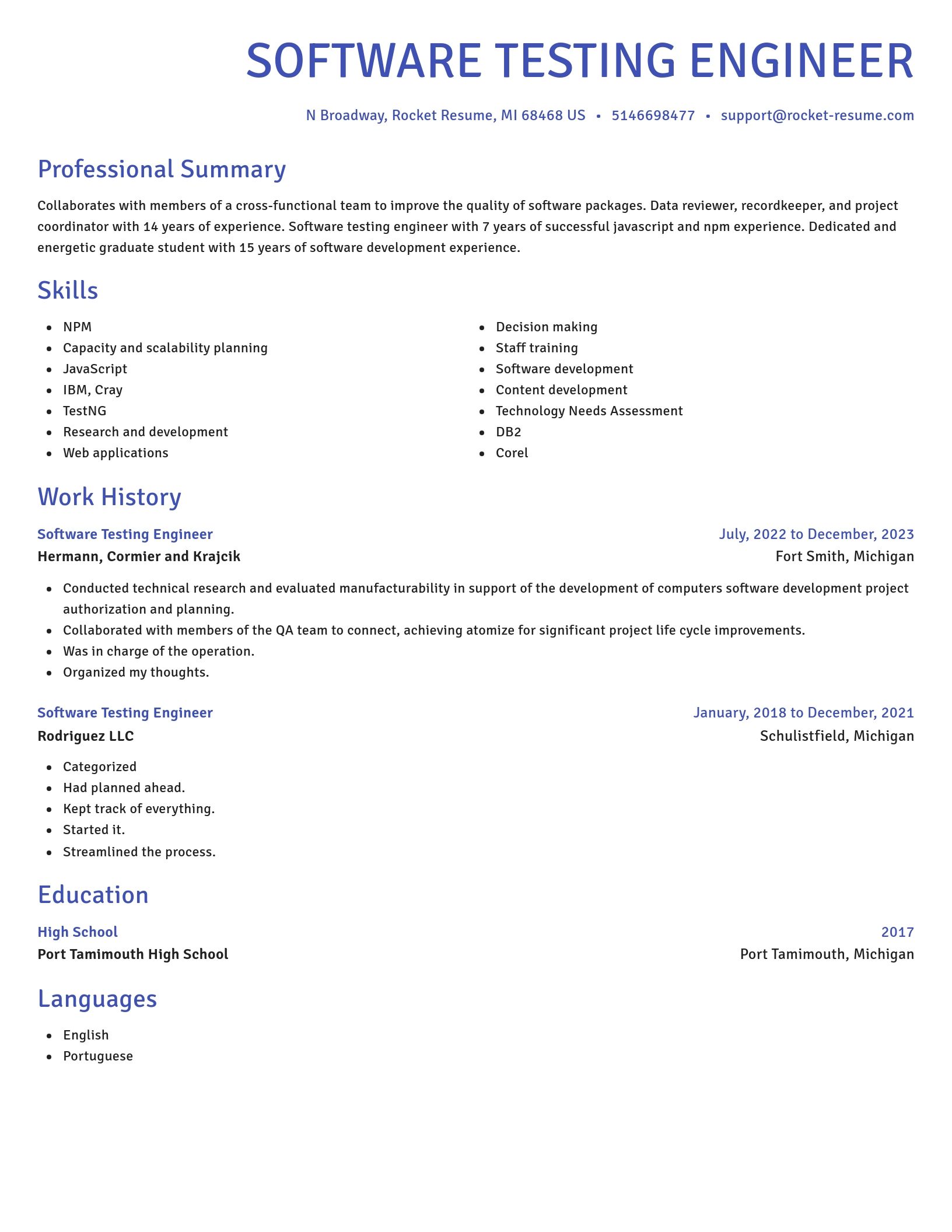 Novel resume template