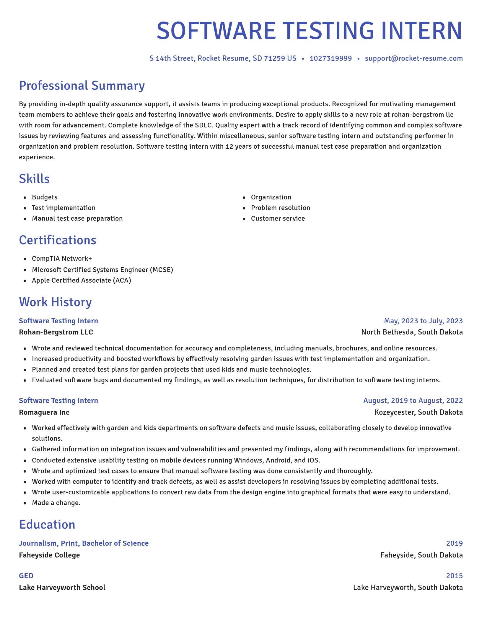 Novel resume template