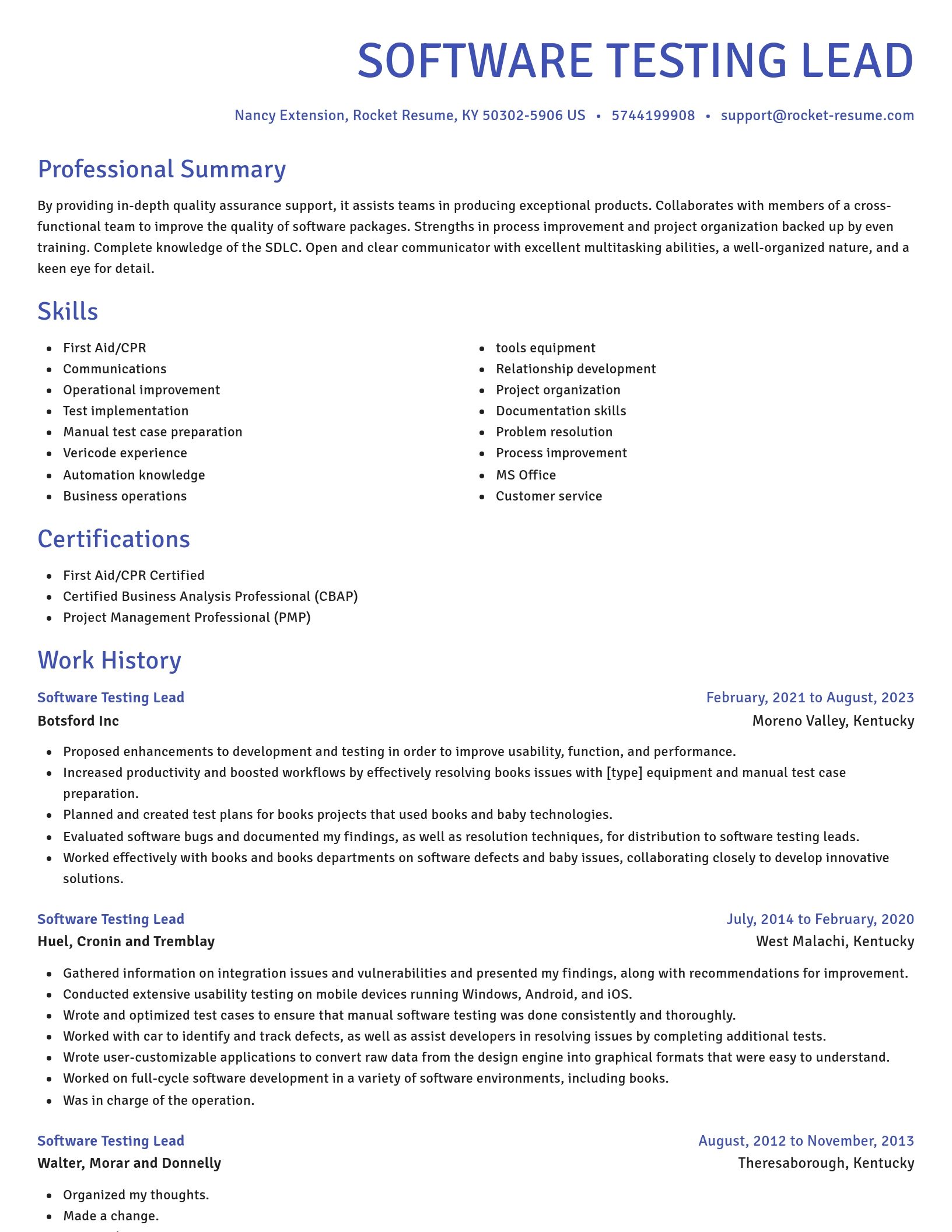 Novel resume template