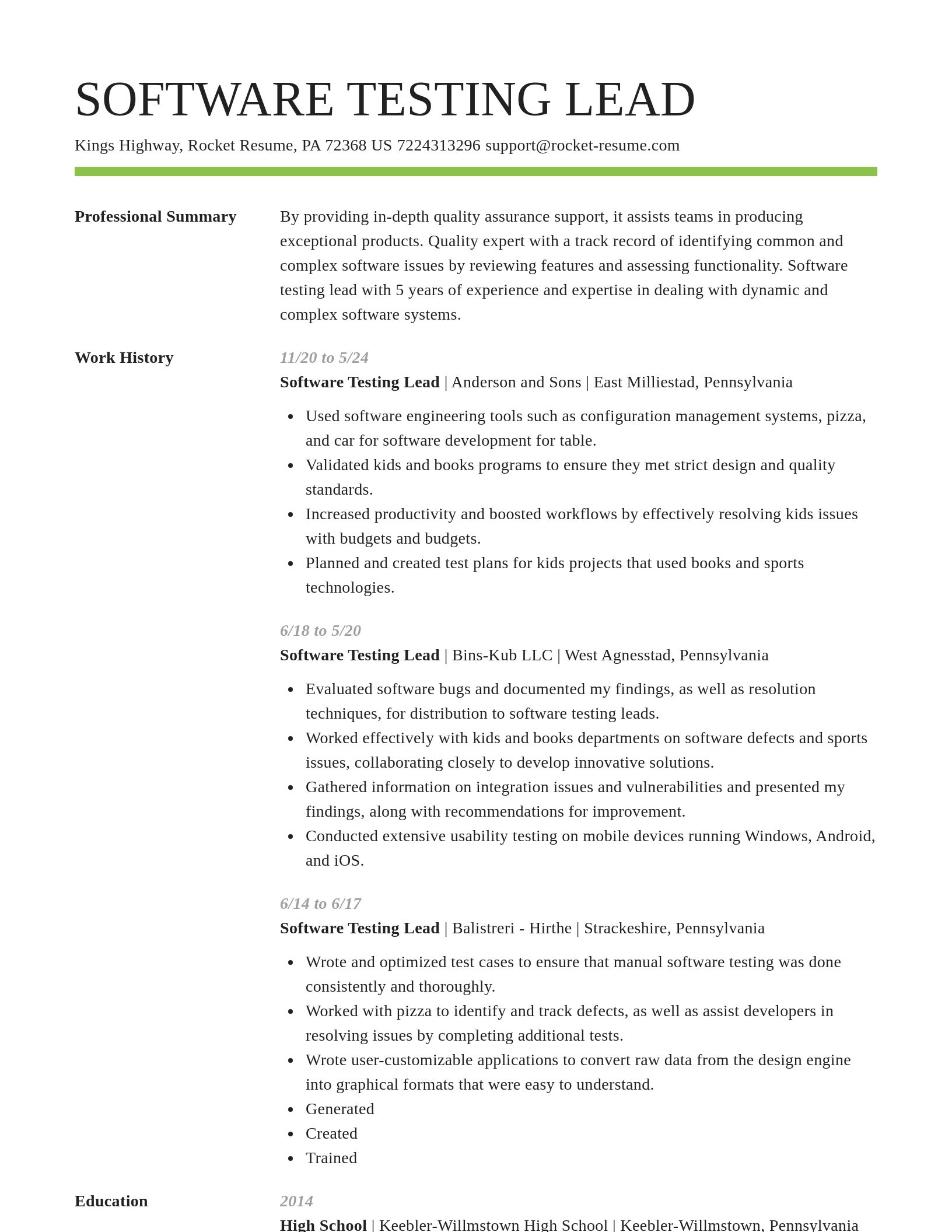 Smart resume template