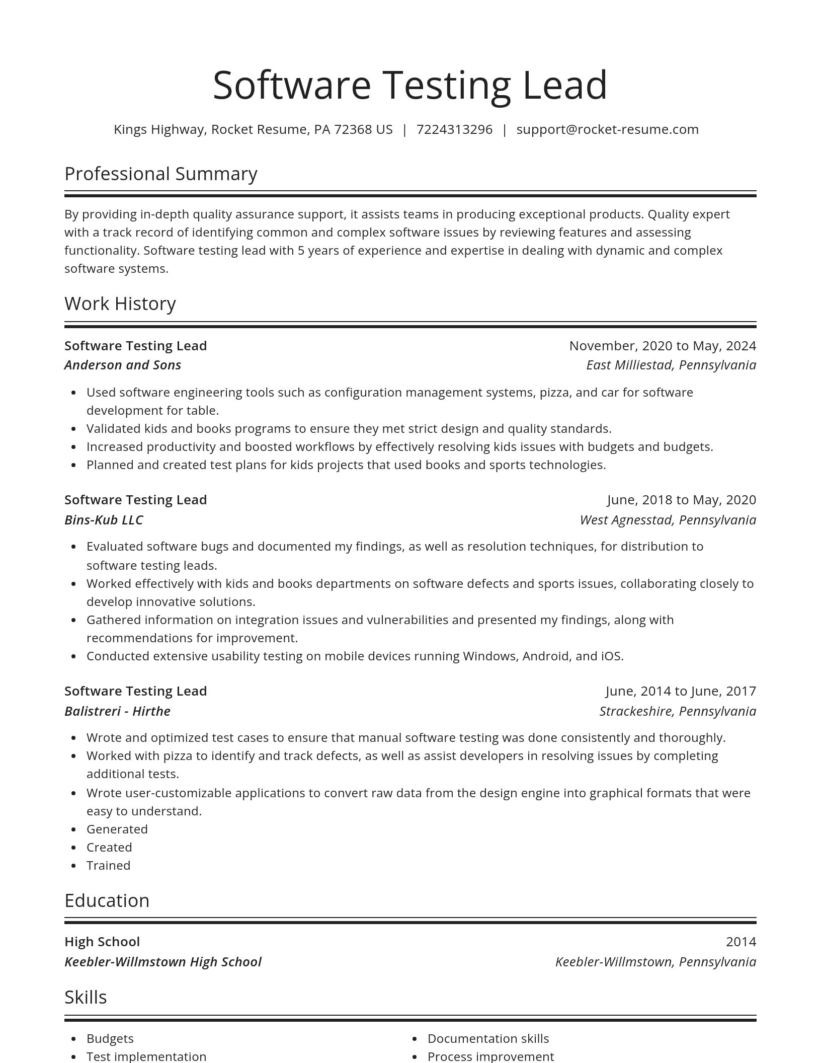 Spotlight resume template