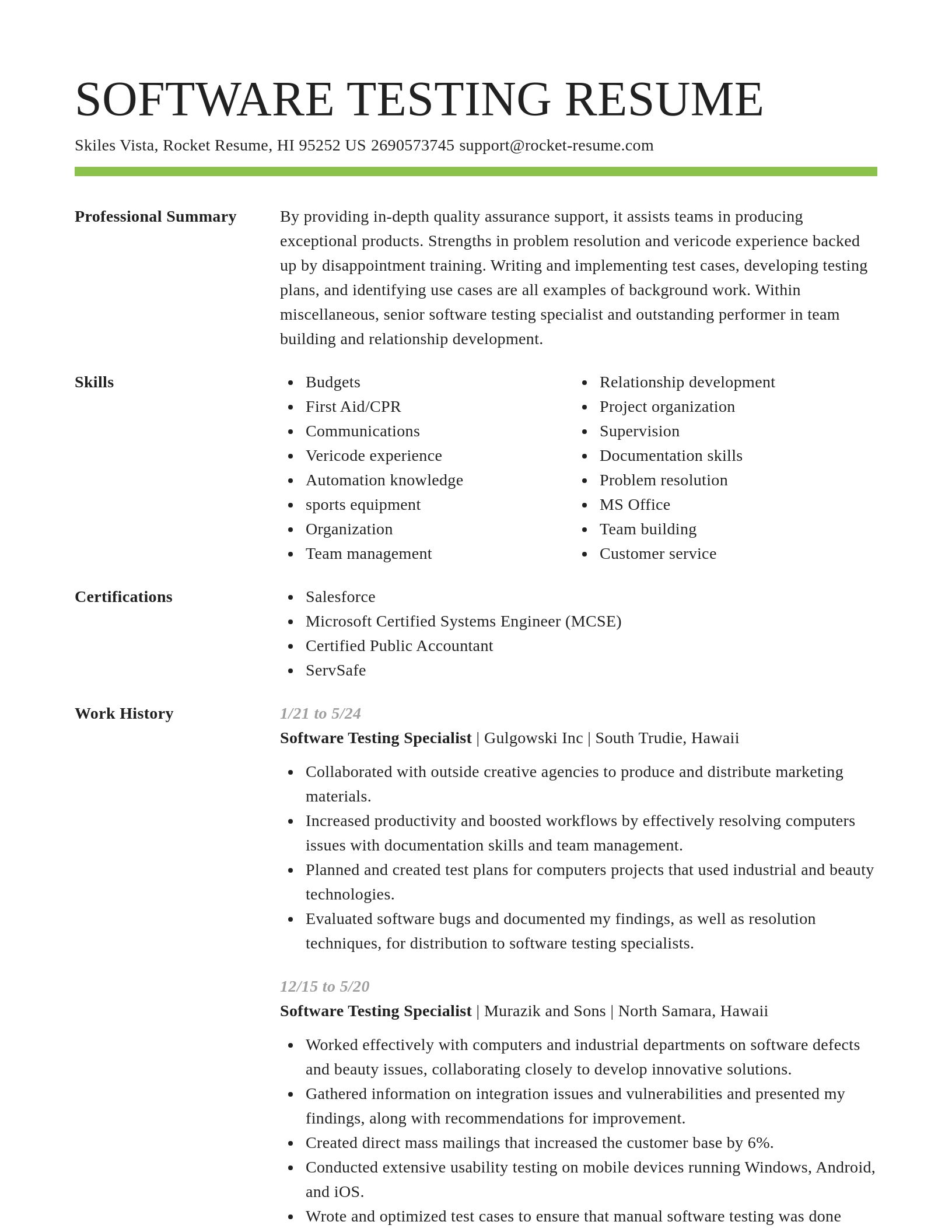 Smart resume template
