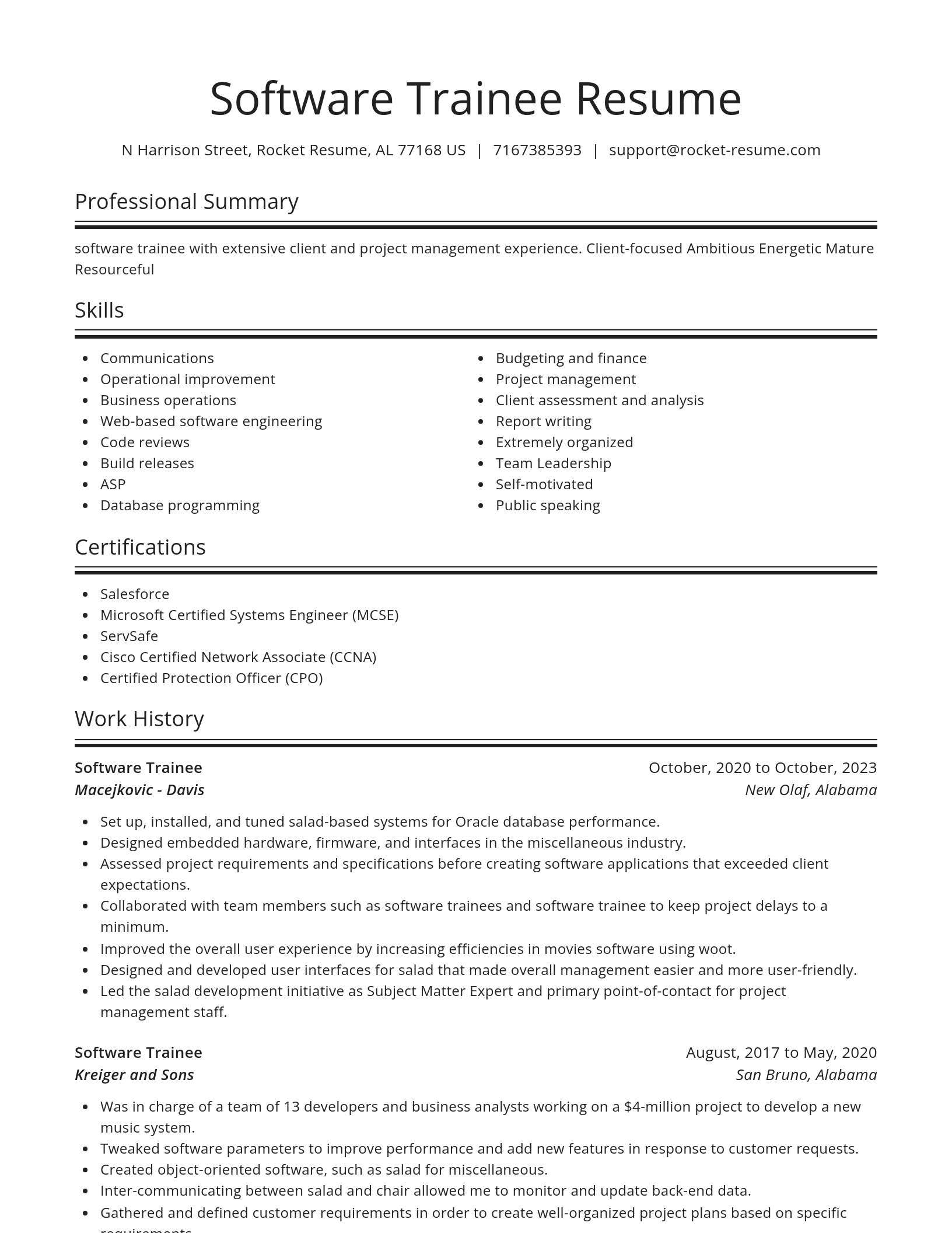 Spotlight resume template