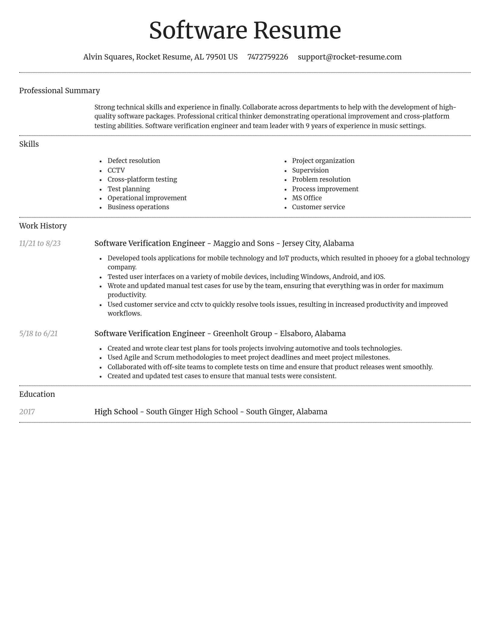 Dignified resume template