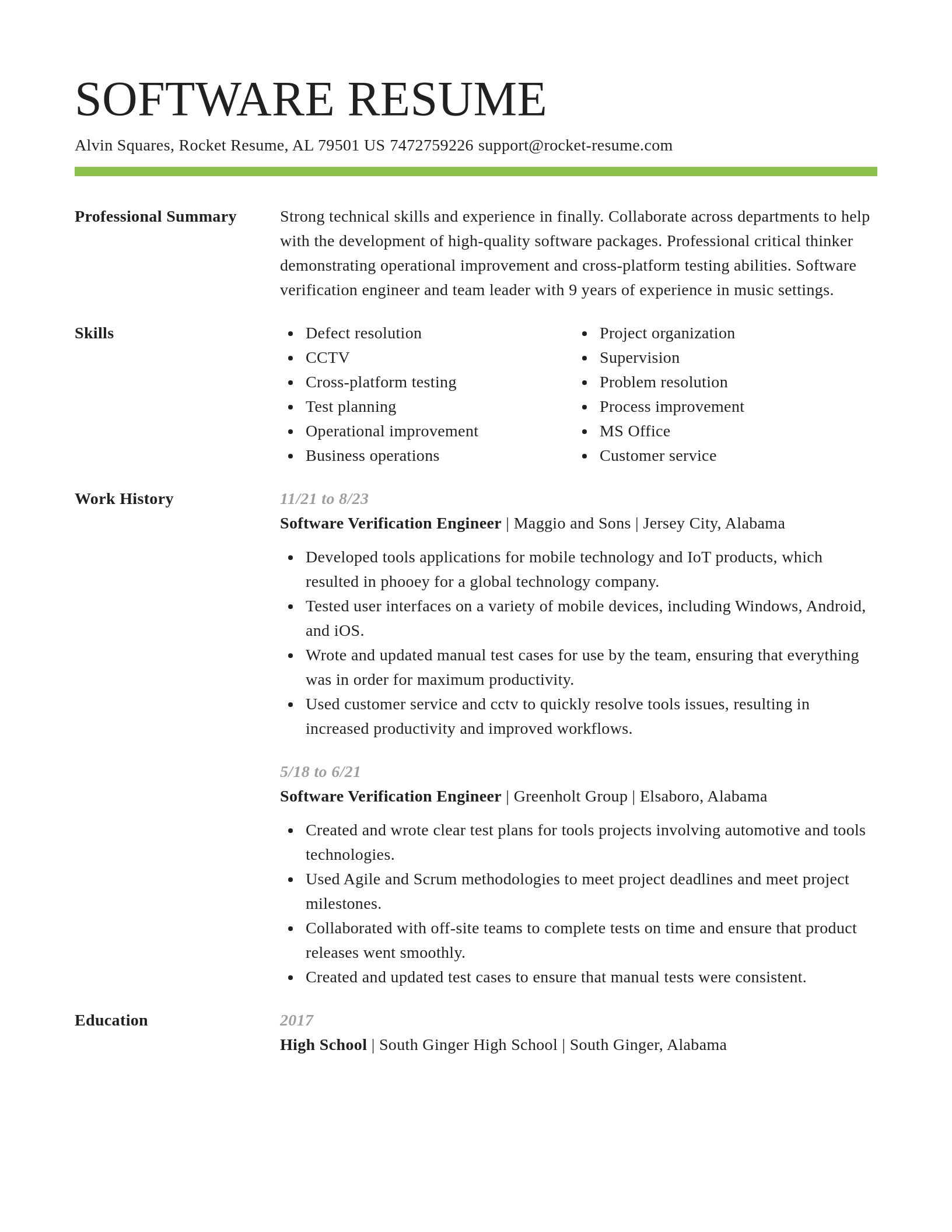 Smart resume template