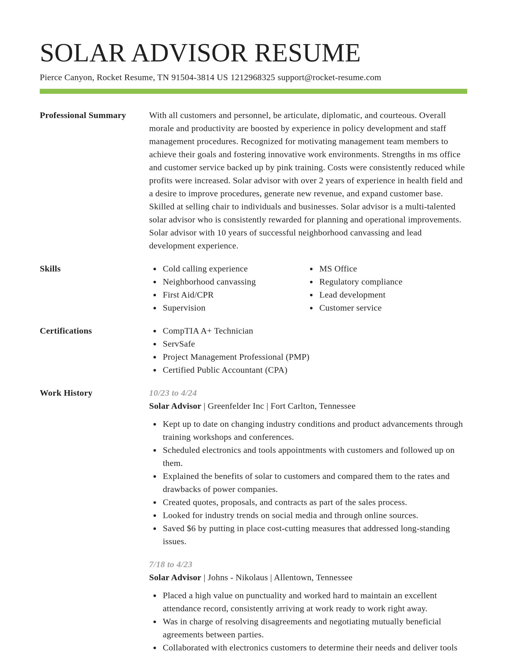 Smart resume template