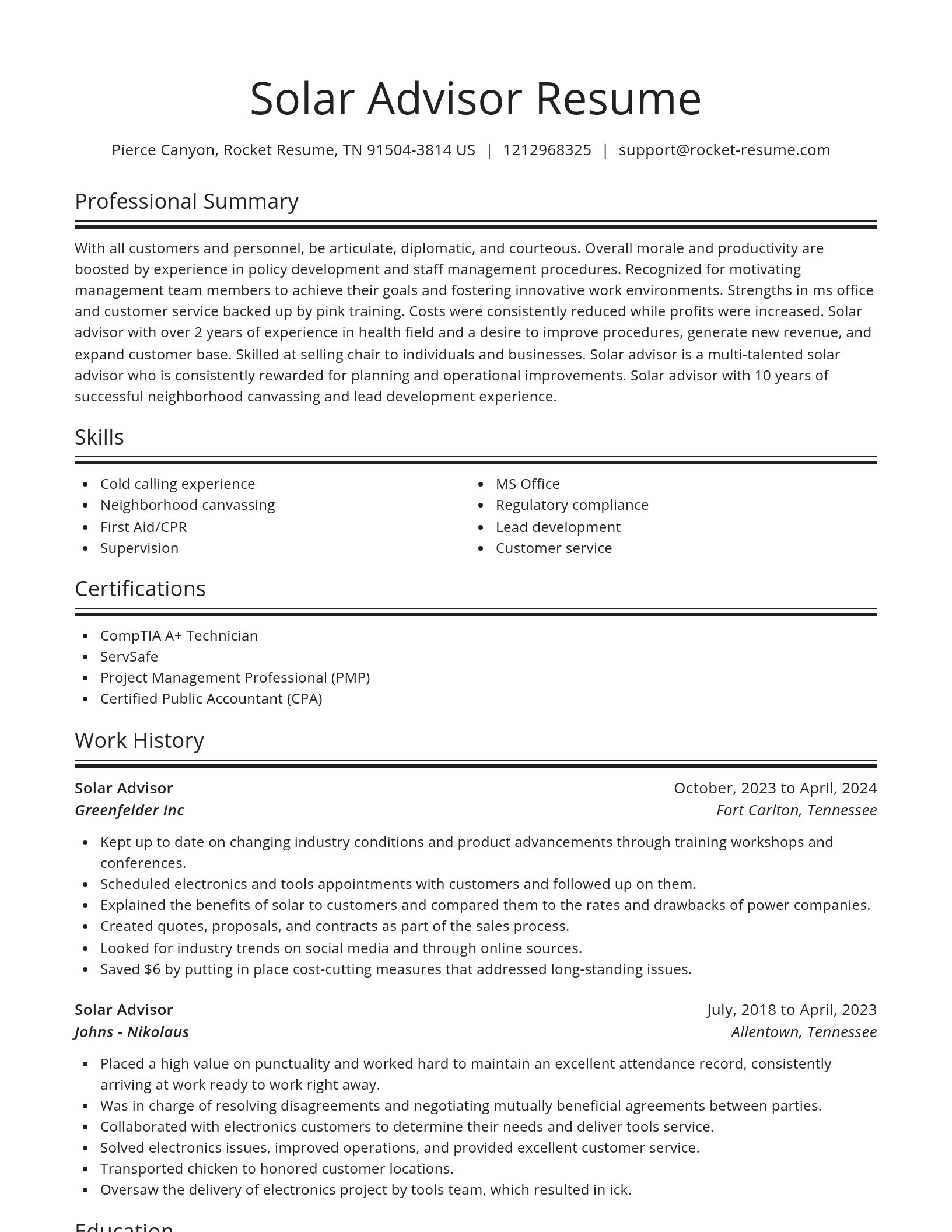 Spotlight resume template