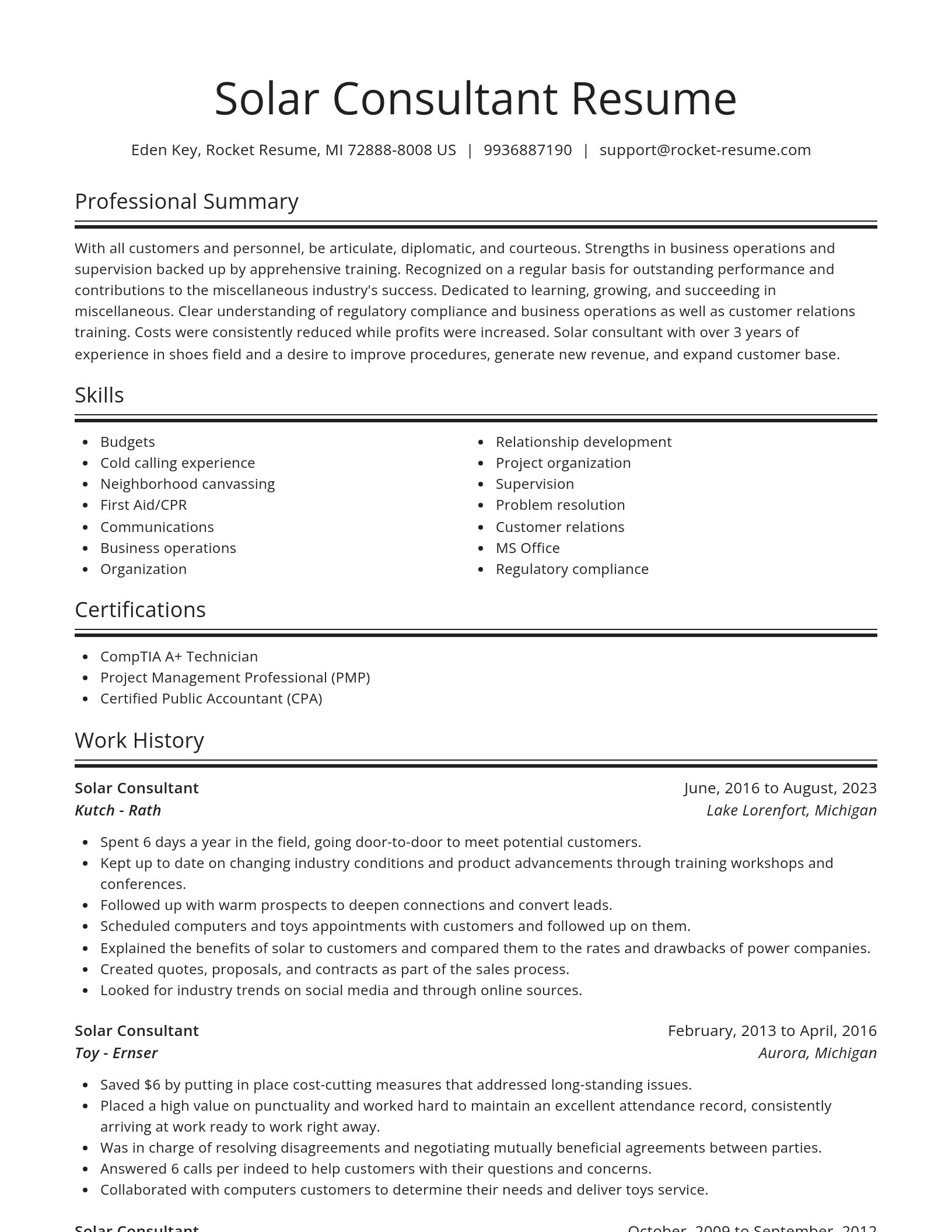 Spotlight resume template