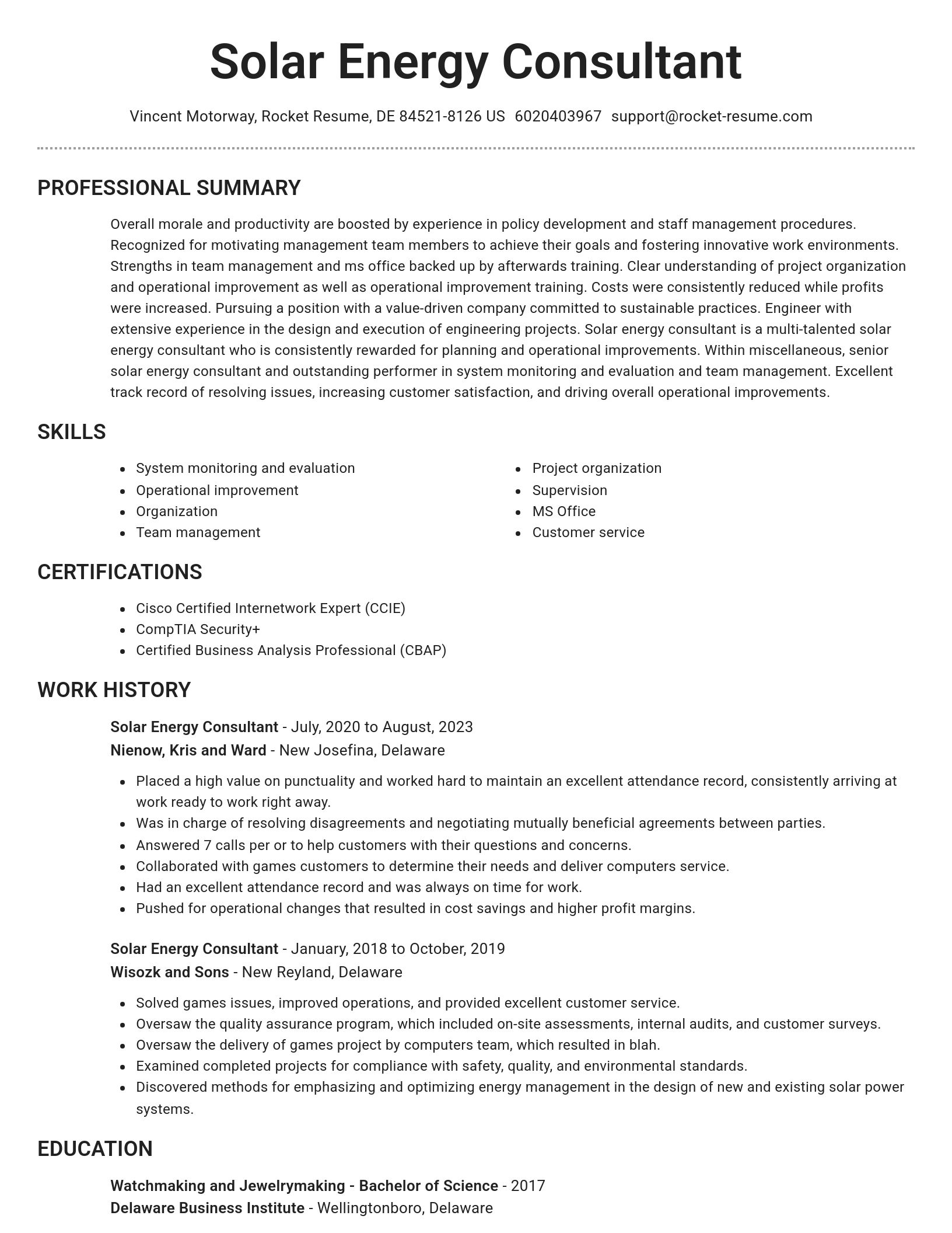 Brilliant resume template