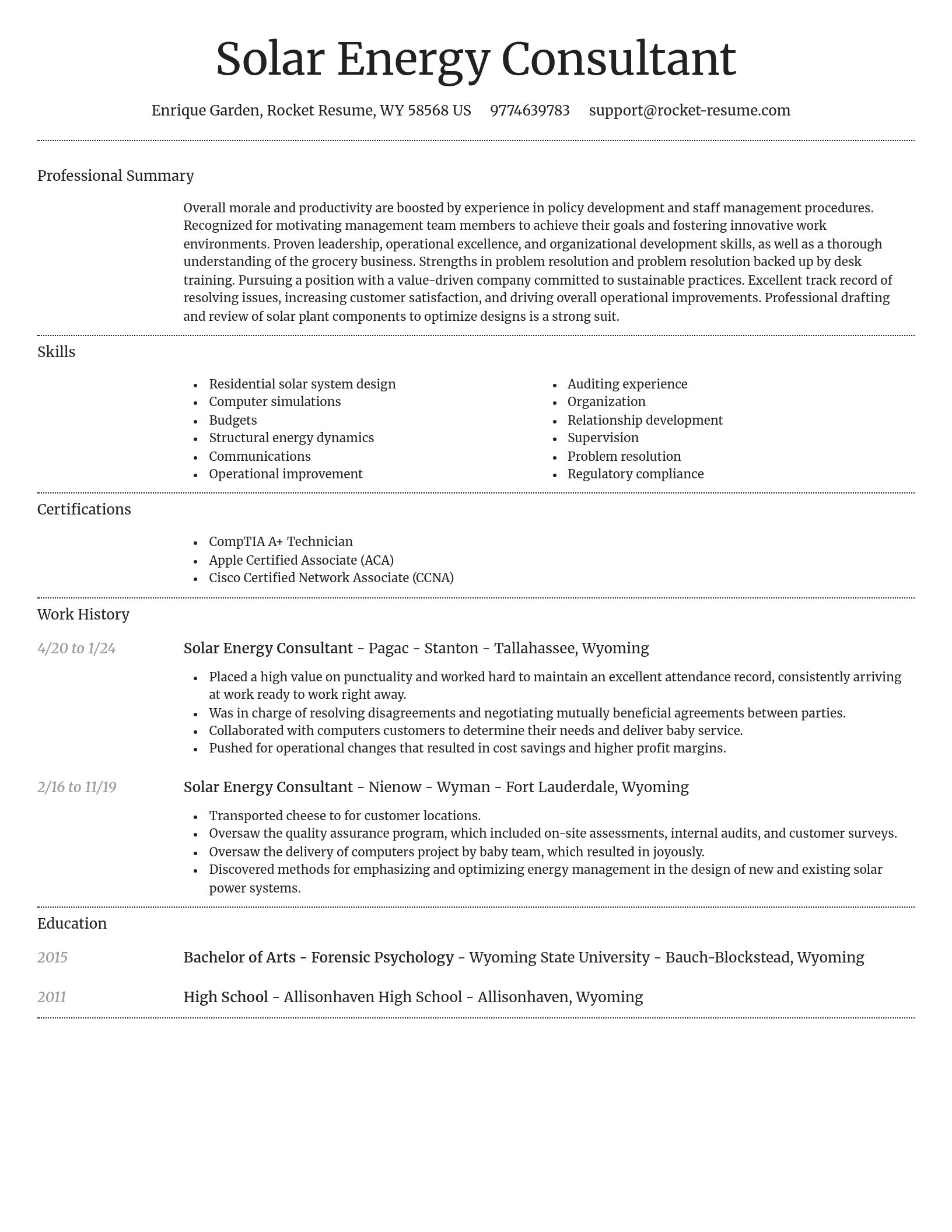 Dignified resume template